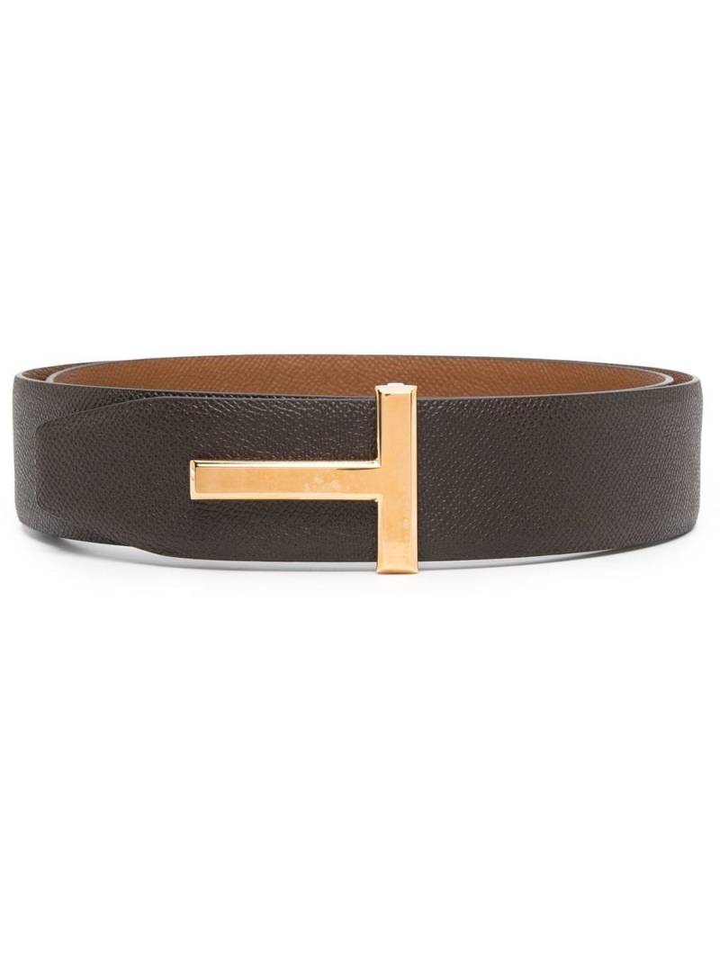TOM FORD reversible T-buckle leather belt - Brown von TOM FORD