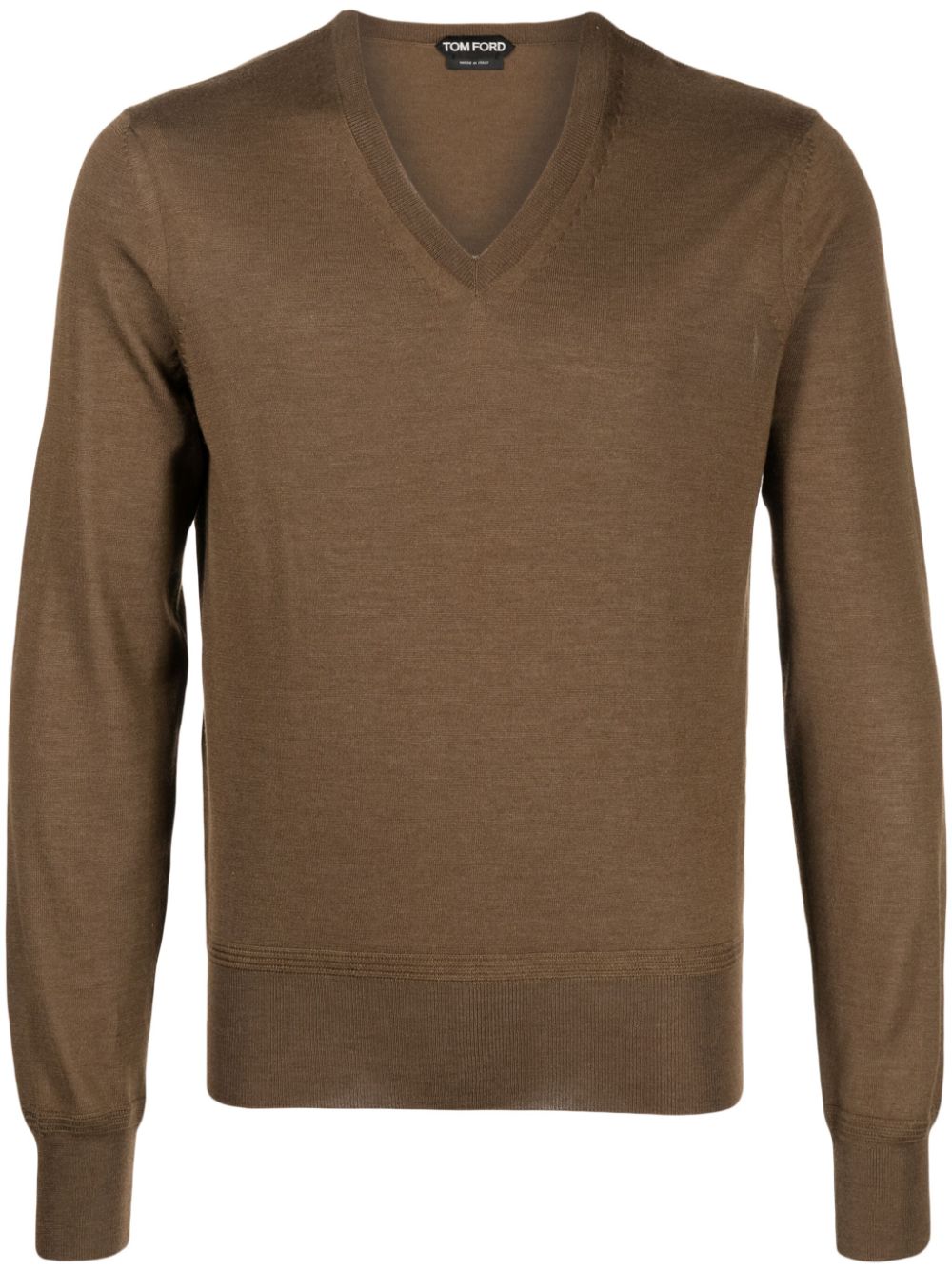 TOM FORD ribbed V-neck jumper - Brown von TOM FORD