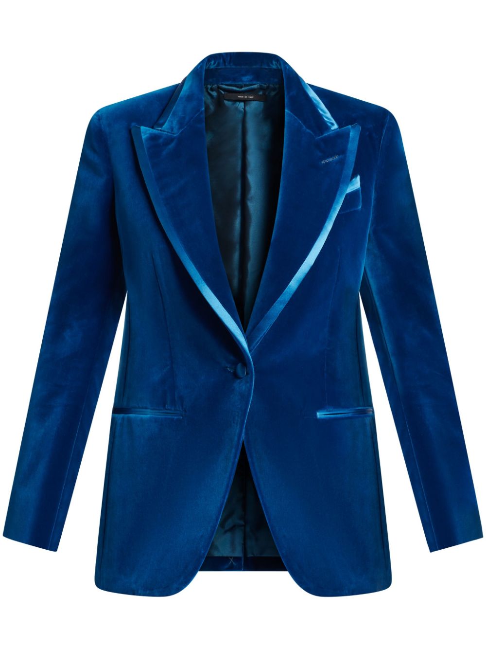 TOM FORD satin-trim velvet blazer - Blue von TOM FORD