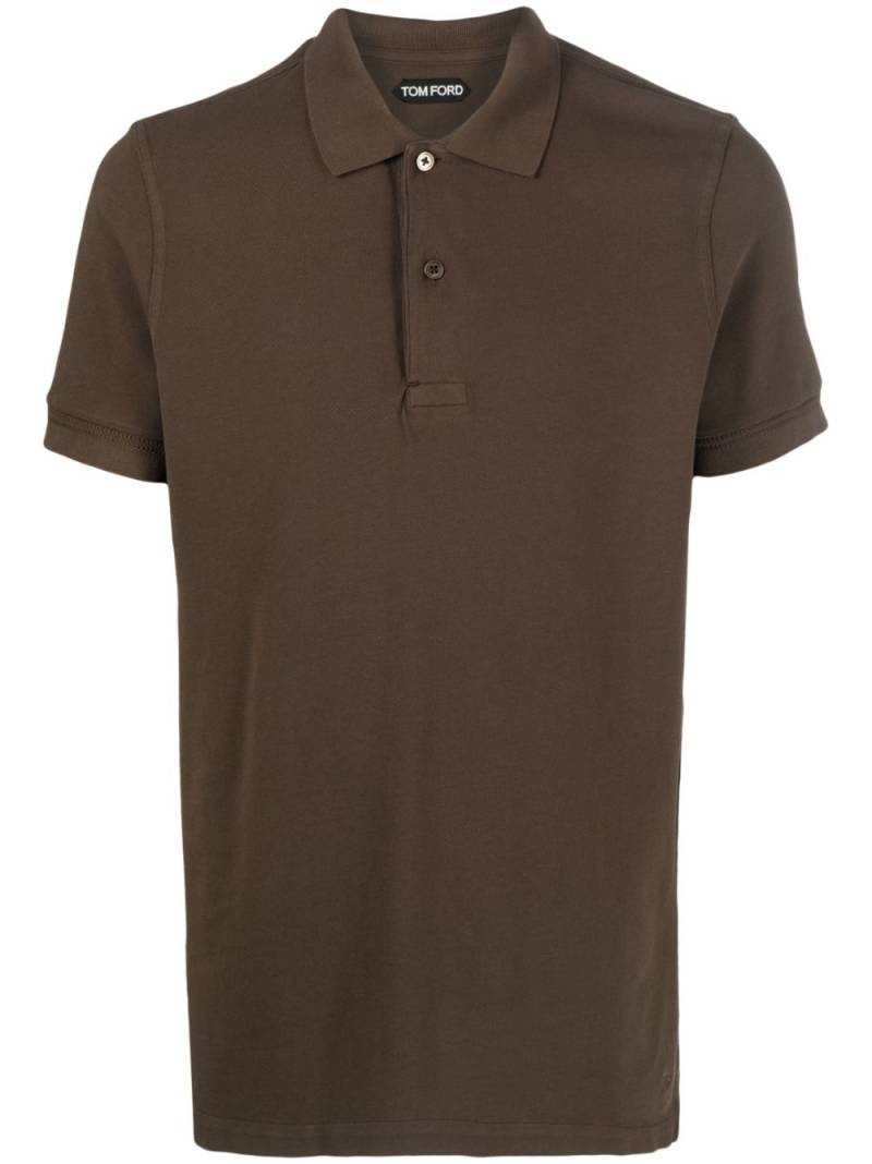 TOM FORD short-sleeved cotton polo shirt - Brown von TOM FORD