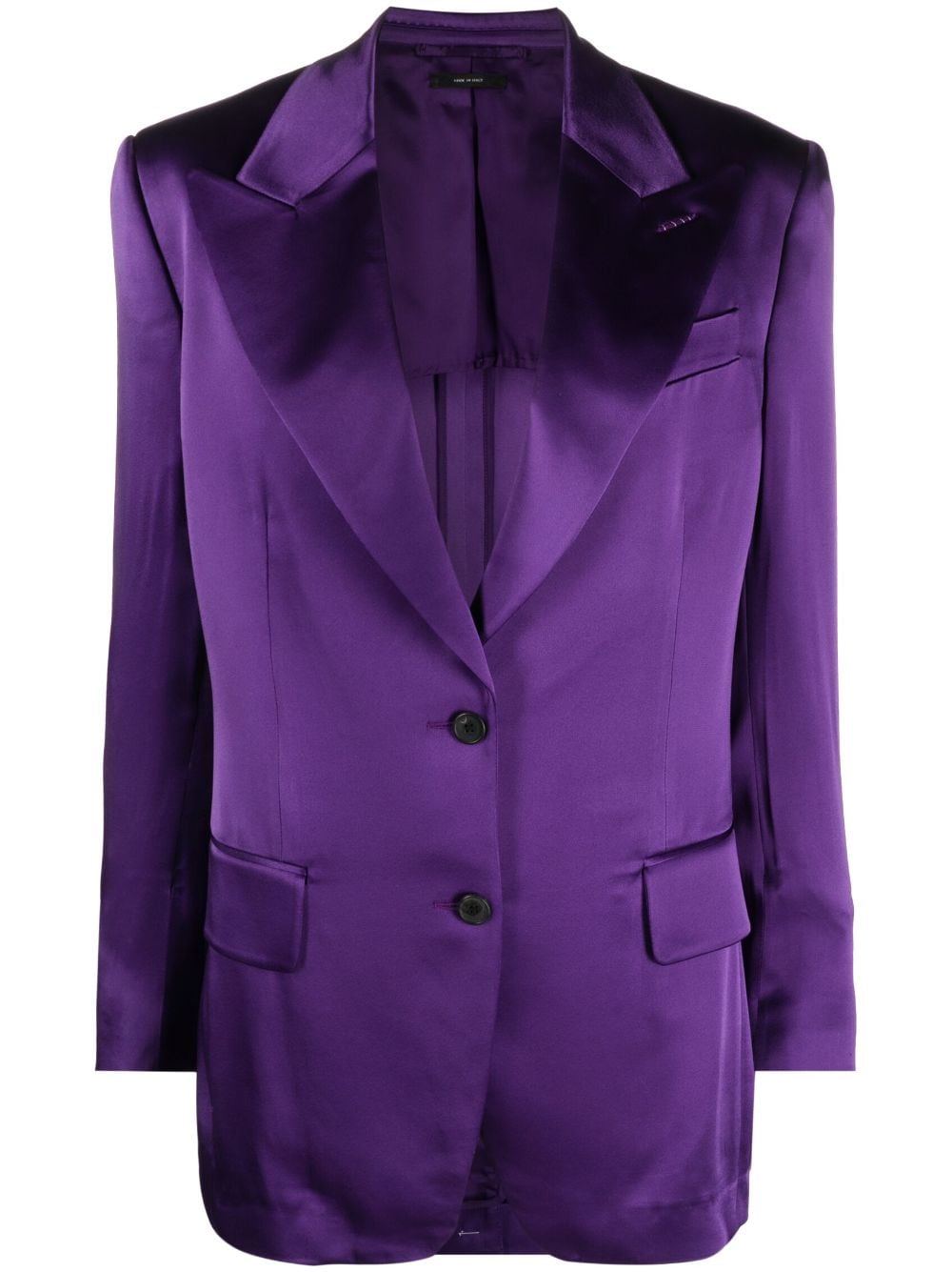 TOM FORD single-breasted satin-finish blazer - Purple von TOM FORD
