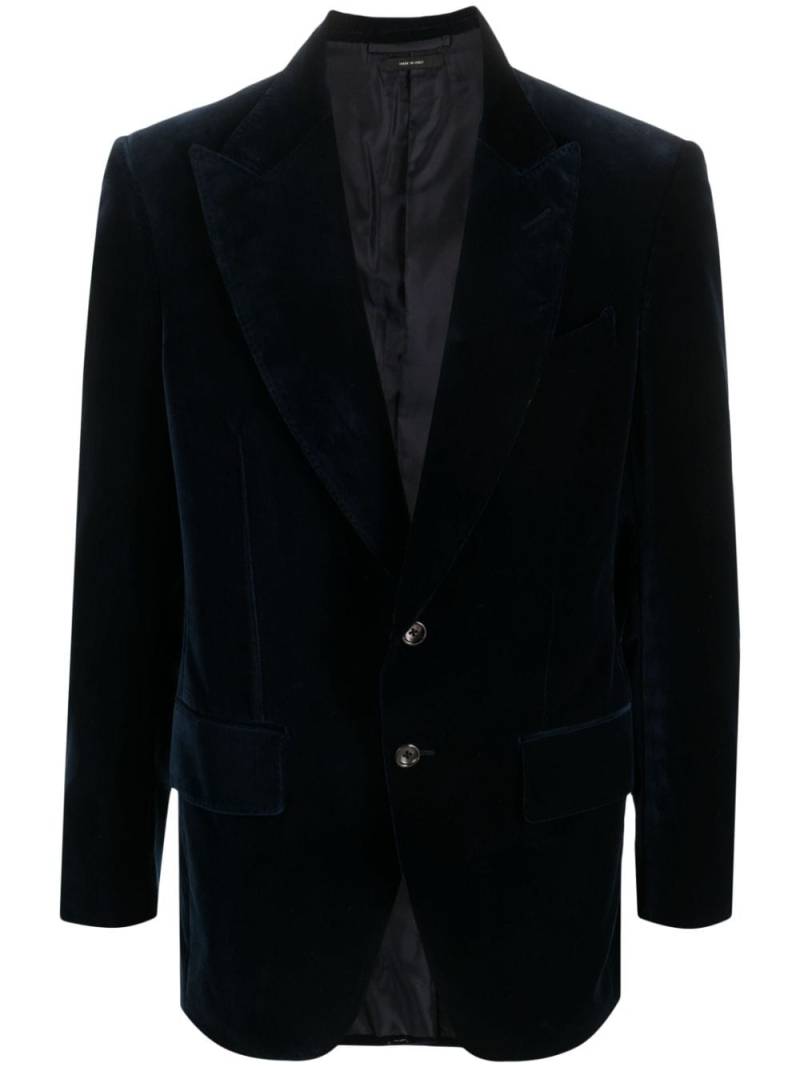 TOM FORD single-breasted velvet blazer - Blue von TOM FORD