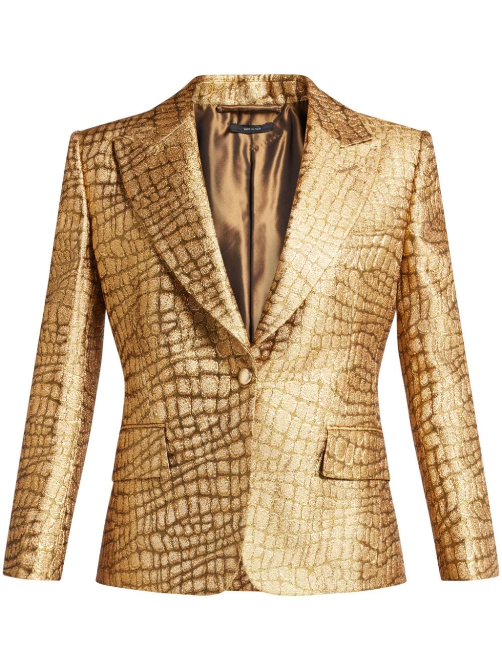 TOM FORD snakeskin-effect woven blazer - Gold von TOM FORD