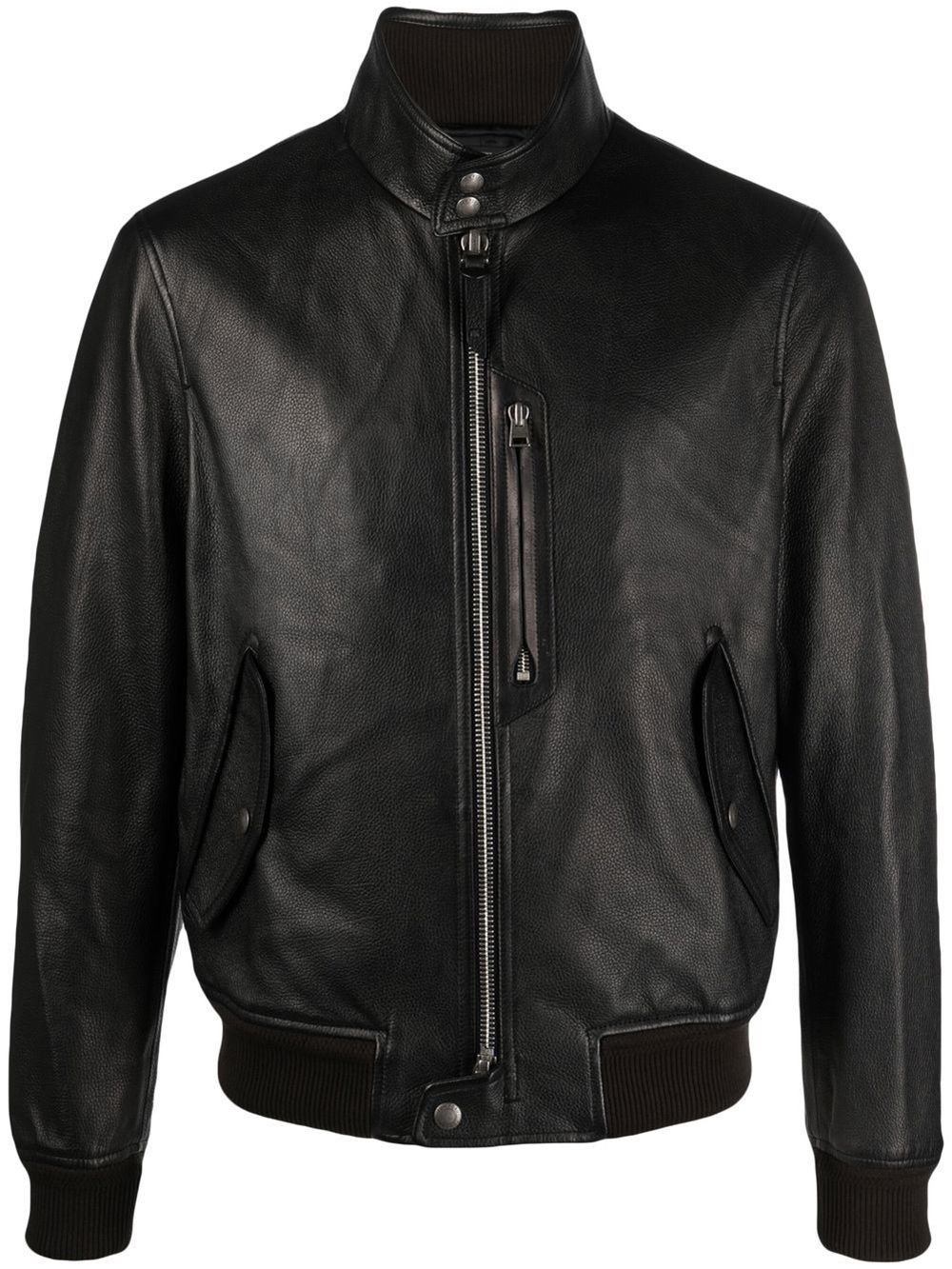 TOM FORD stand-collar leather jacket - Black von TOM FORD