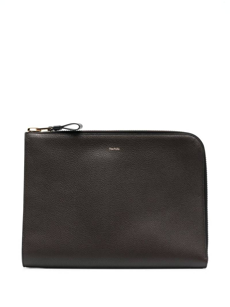 TOM FORD zip-around leather case - Brown von TOM FORD