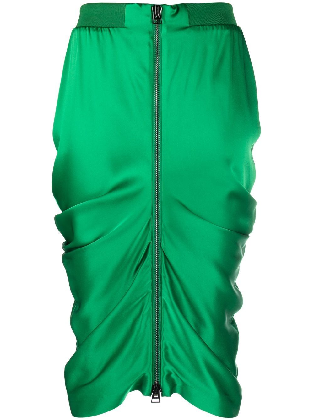 TOM FORD zip-up draped pencil skirt - Green von TOM FORD