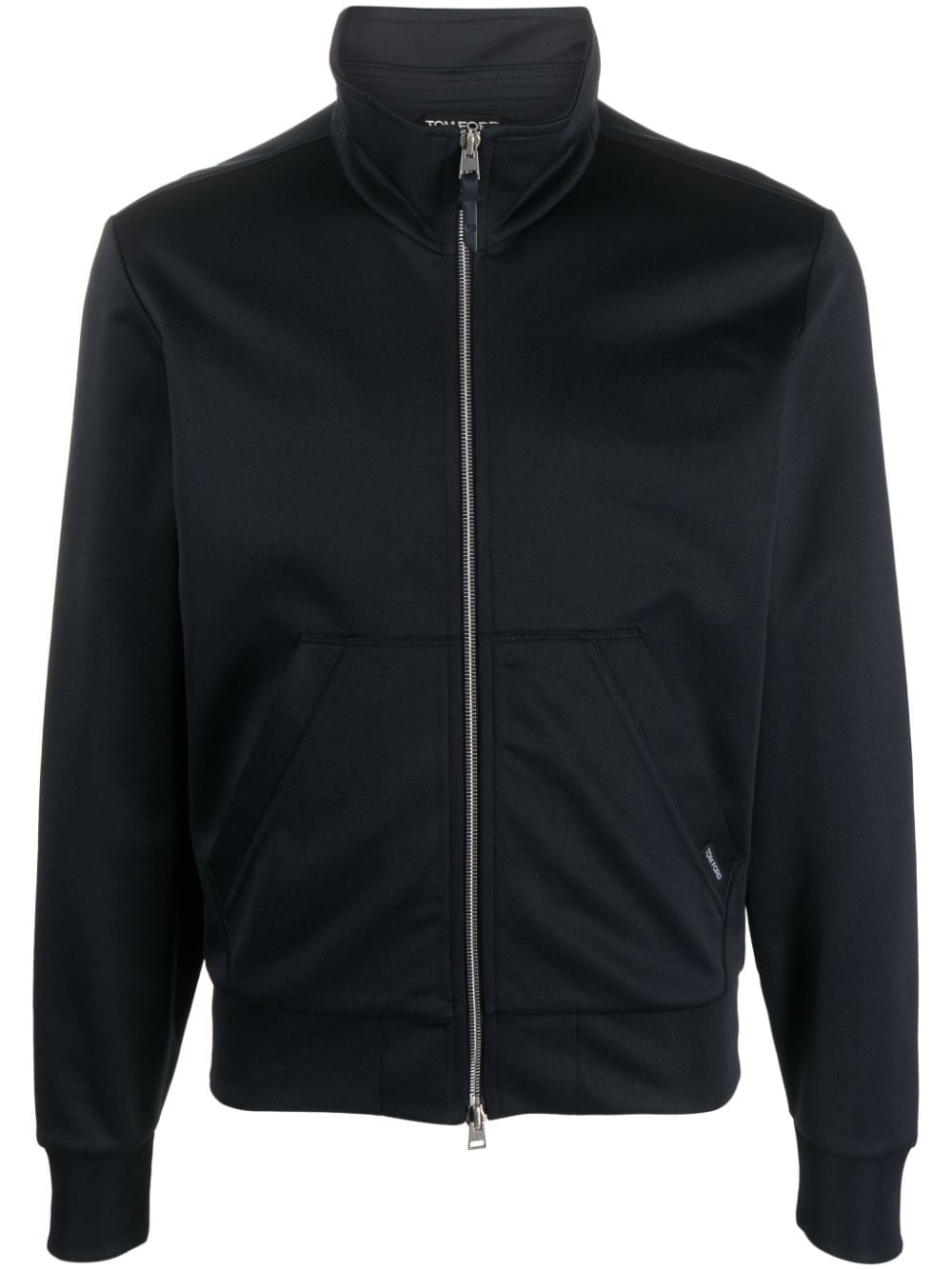 TOM FORD zip-up leather bomber jacket - Blue von TOM FORD