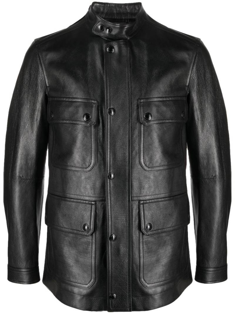 TOM FORD zip-up leather jacket - Black von TOM FORD