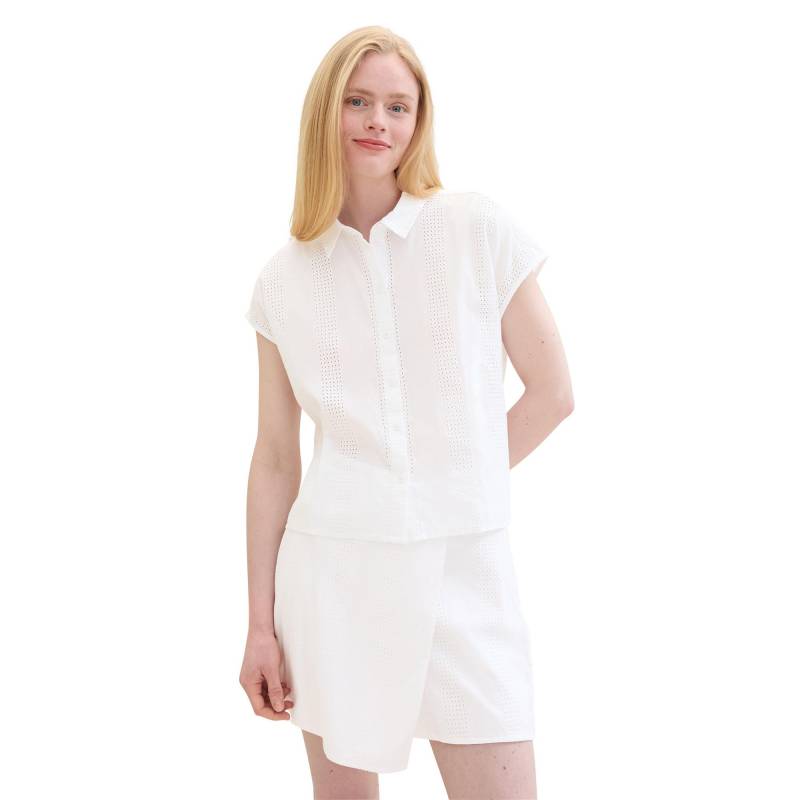Shirt, Kurzarm Damen Weiss XL von TOM TAILOR Denim