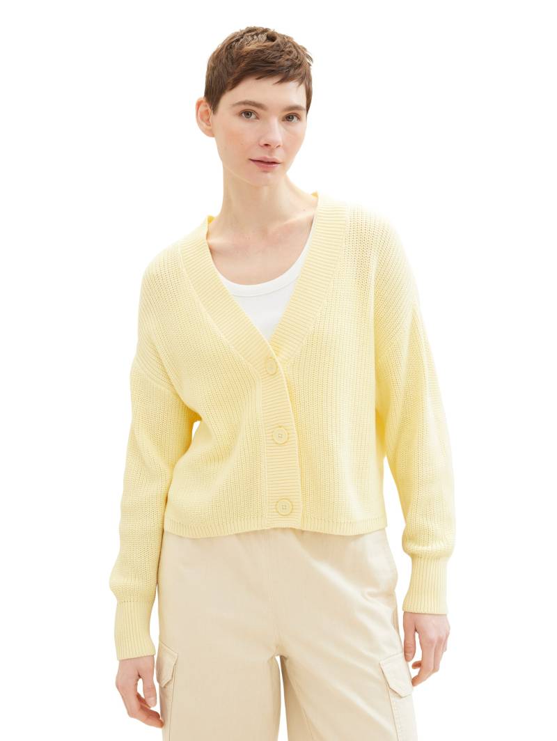 TOM TAILOR Denim Cardigan, Cardigan mit Strick und Knopfleiste von TOM TAILOR Denim