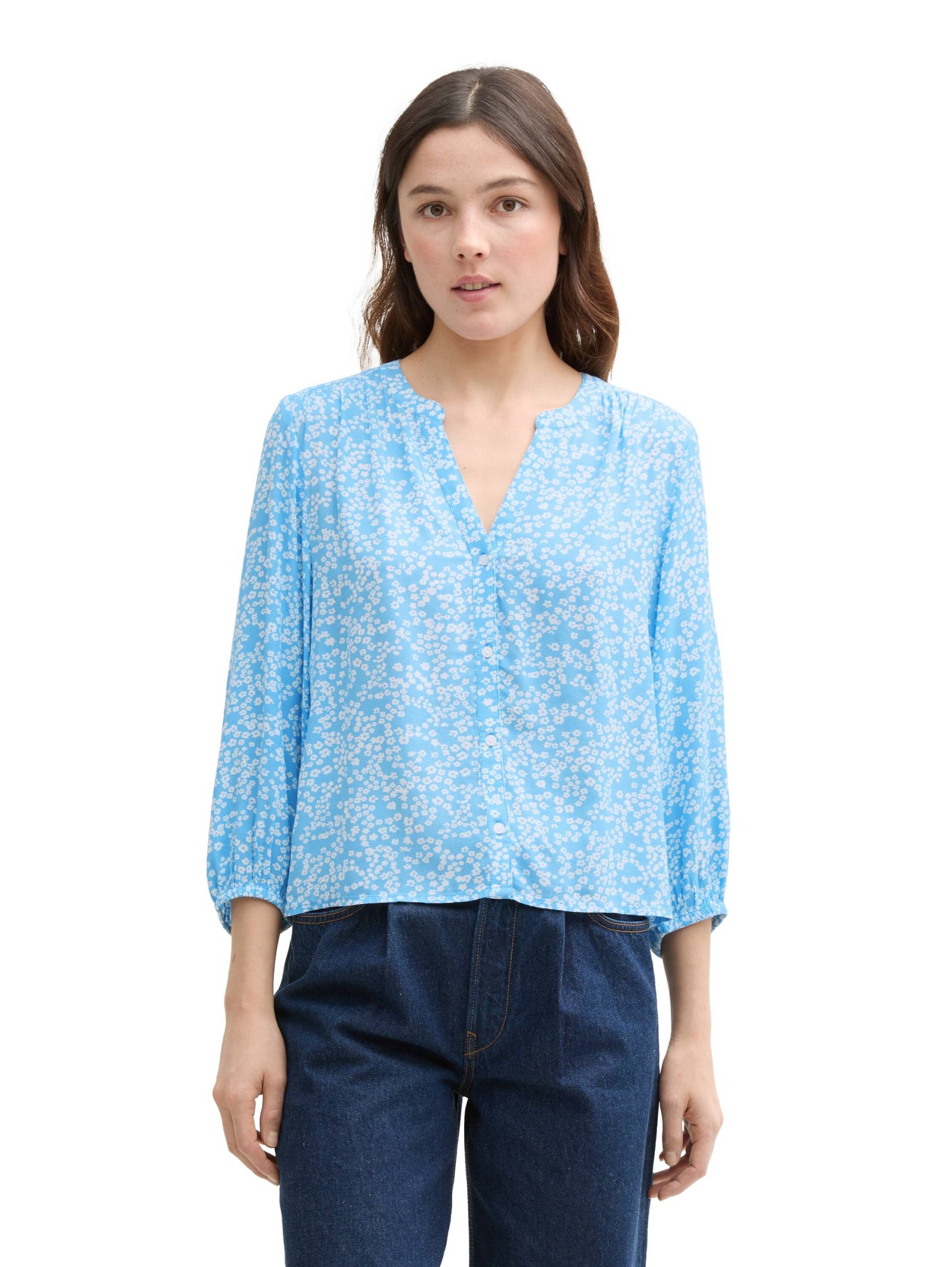 TOM TAILOR Denim Klassische Bluse, mit All-Over Print TOM TAILOR Denim Klassische Bluse, mit All-Over Print von TOM TAILOR Denim