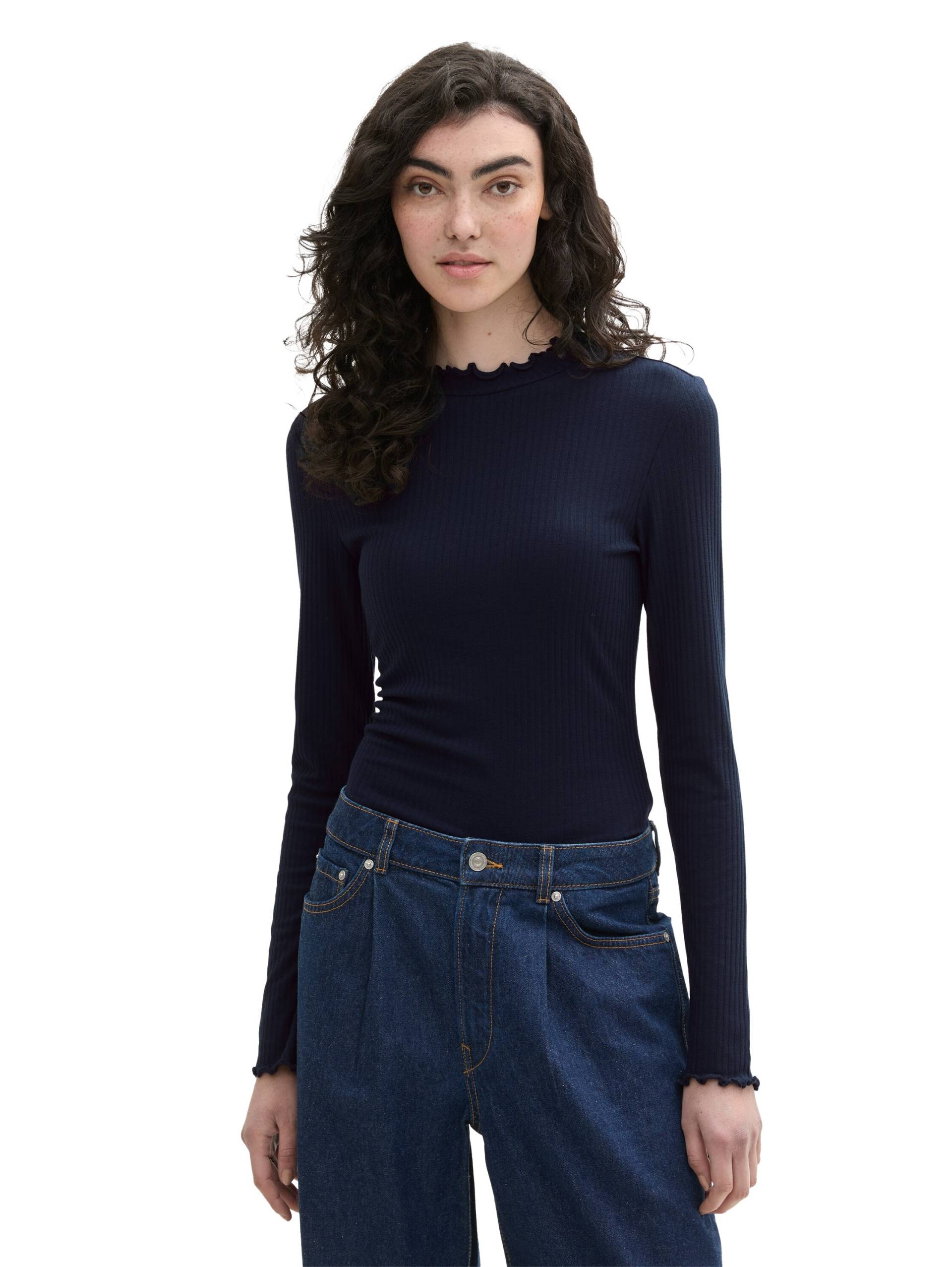 TOM TAILOR Denim Langarmshirt, mit Rippstruktur und gekräuselten Ärmeln TOM TAILOR Denim Langarmshirt, mit Rippstruktur und gekräuselten Ärmeln von TOM TAILOR Denim