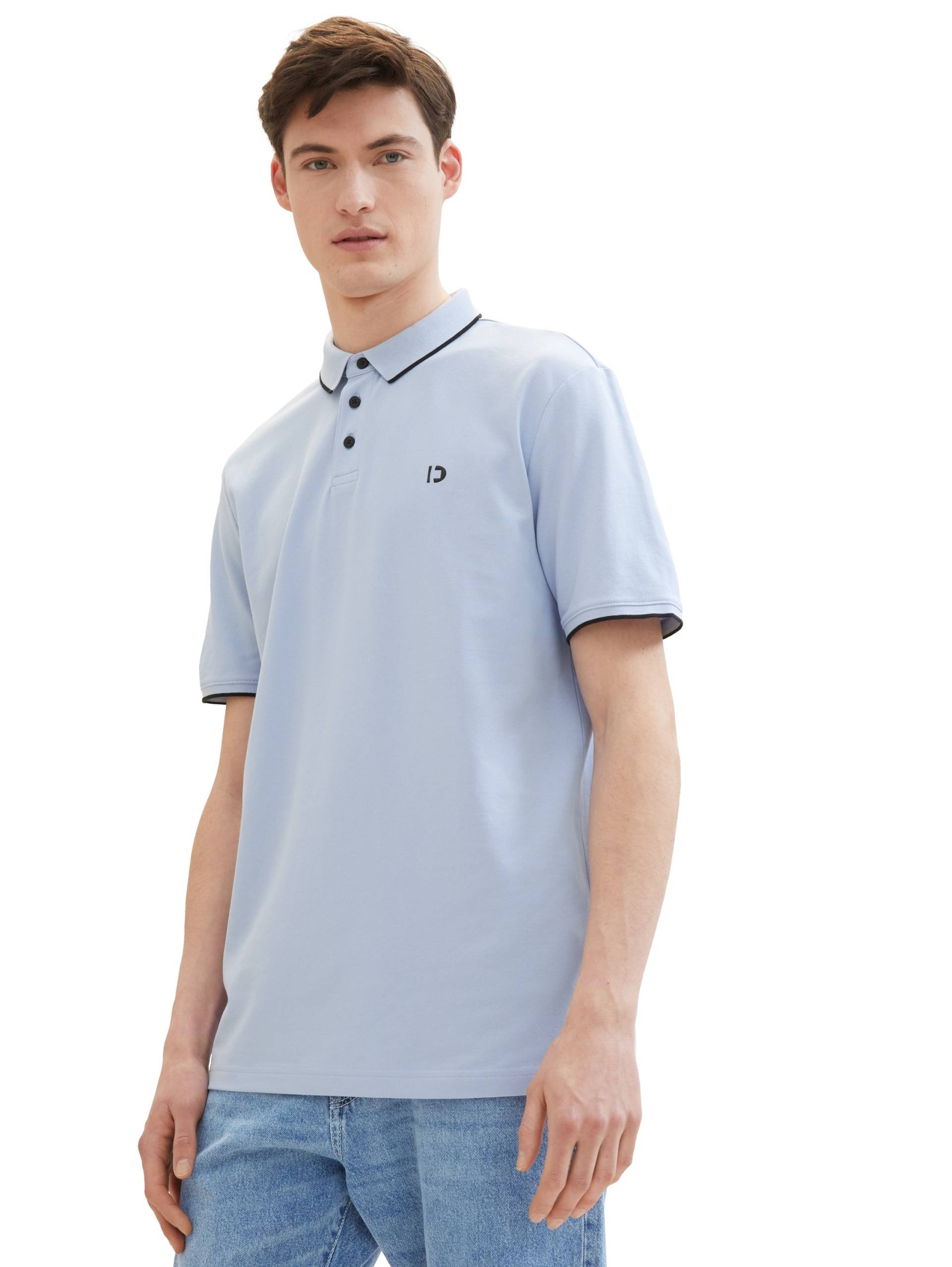 TOM TAILOR Denim Poloshirt, mit Logoprint und aus Stretch von TOM TAILOR Denim