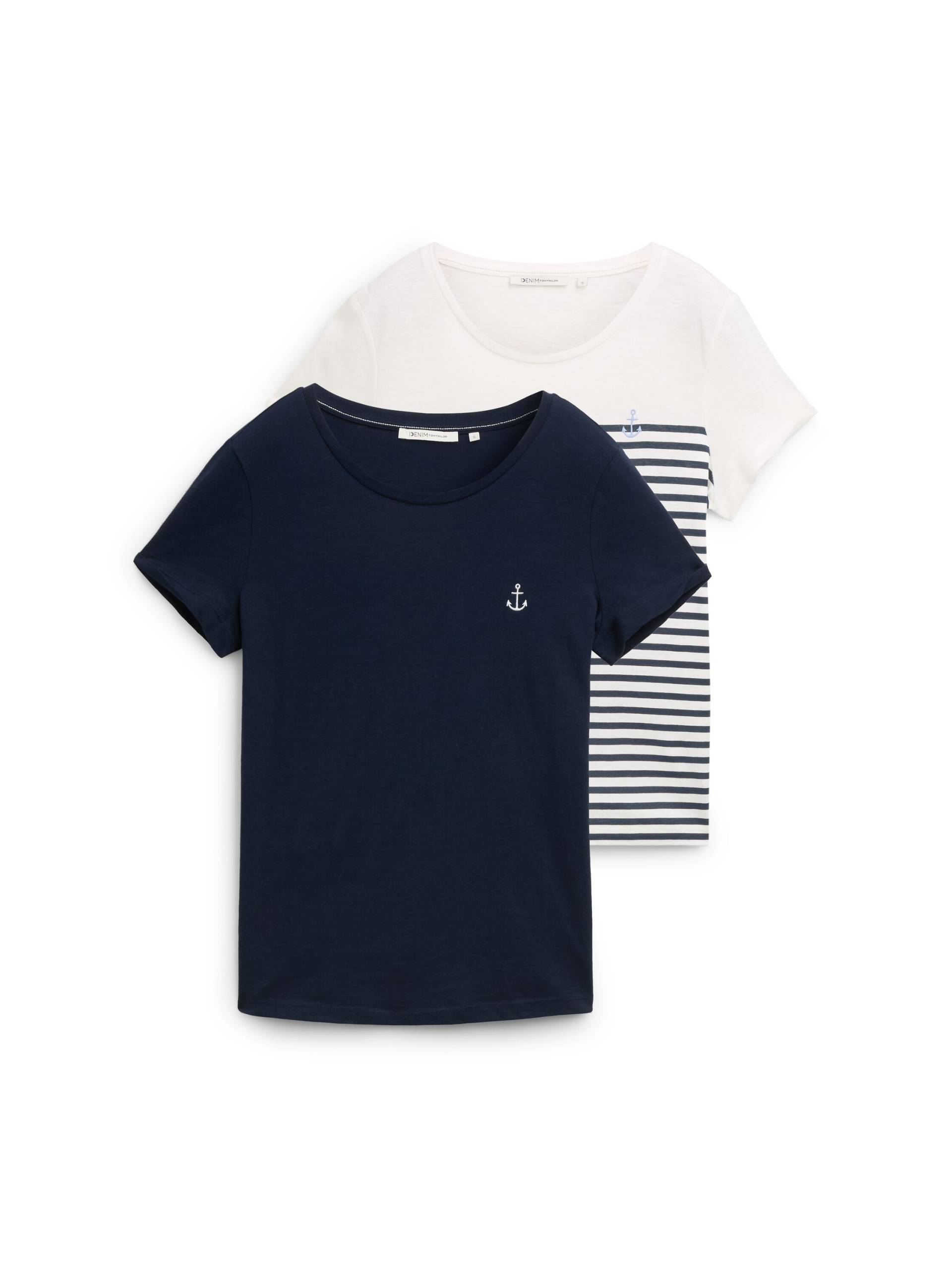 TOM TAILOR Denim Print-Shirt, (Set, 2 tlg.), im Doppelpack mit Anker-Motiv von TOM TAILOR Denim