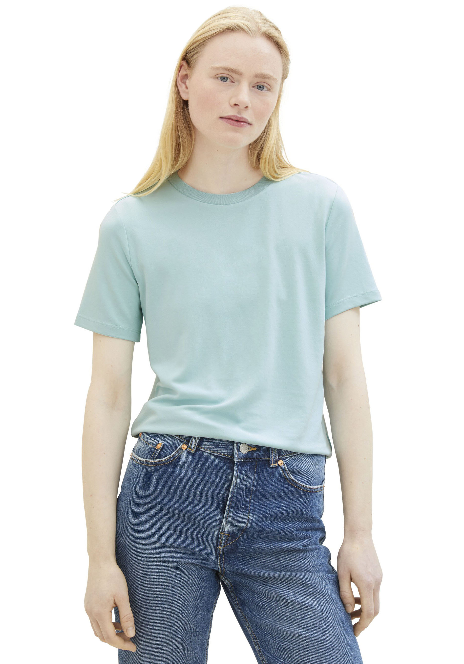 TOM TAILOR Denim Rundhalsshirt, mit Rundhalsausschnitt von TOM TAILOR Denim