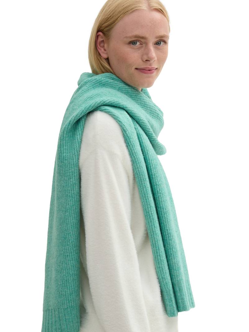TOM TAILOR Denim Strickschal, unifarben mit Aufnäher von TOM TAILOR Denim