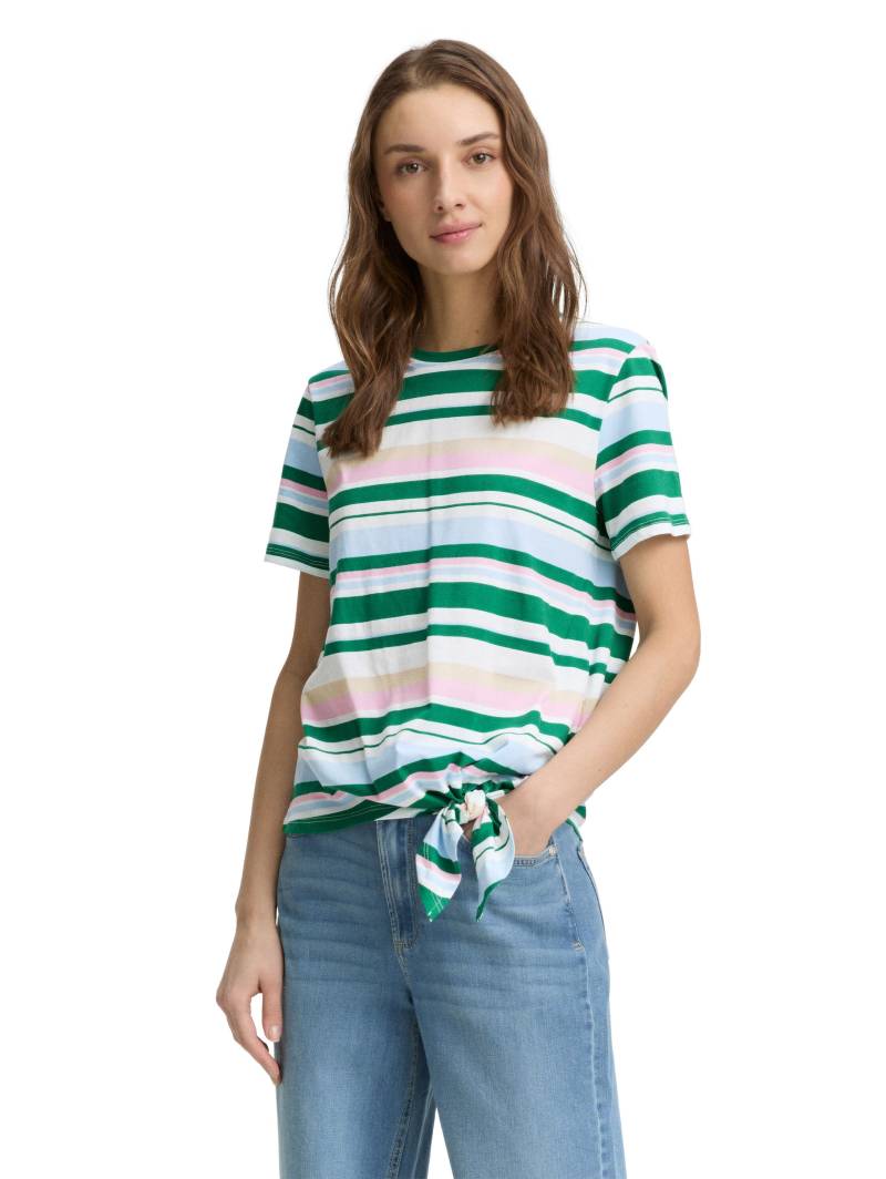 TOM TAILOR Denim T-Shirt, mit Minimalprint und seitlichem Knoten von TOM TAILOR Denim