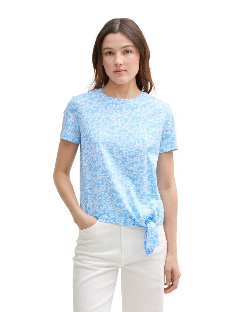 TOM TAILOR Denim T-Shirt, mit Minimalprint und seitlichem Knoten von TOM TAILOR Denim