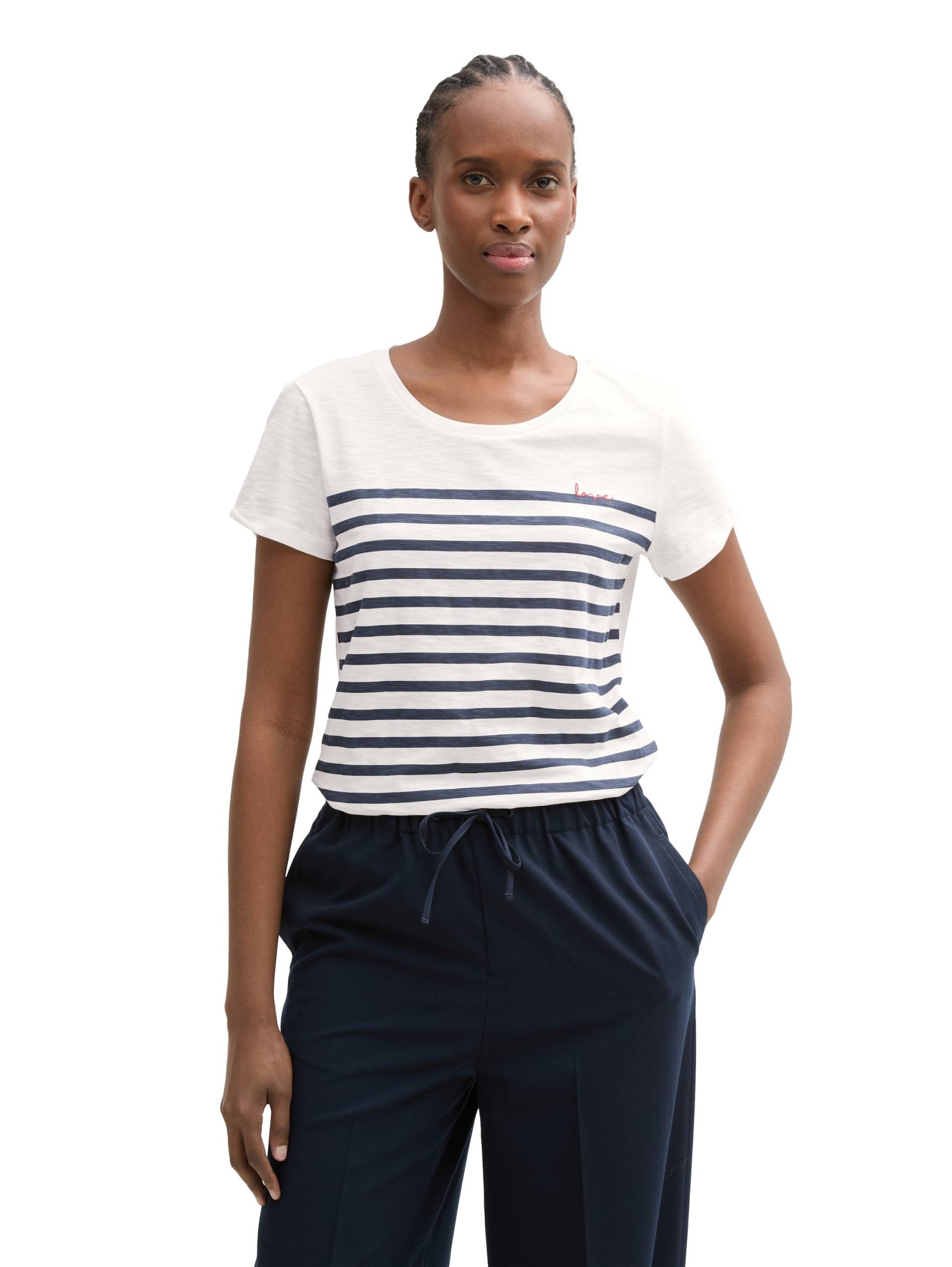 TOM TAILOR Denim T-Shirt, mit Streifen Muster TOM TAILOR Denim T-Shirt, mit Streifen Muster von TOM TAILOR Denim