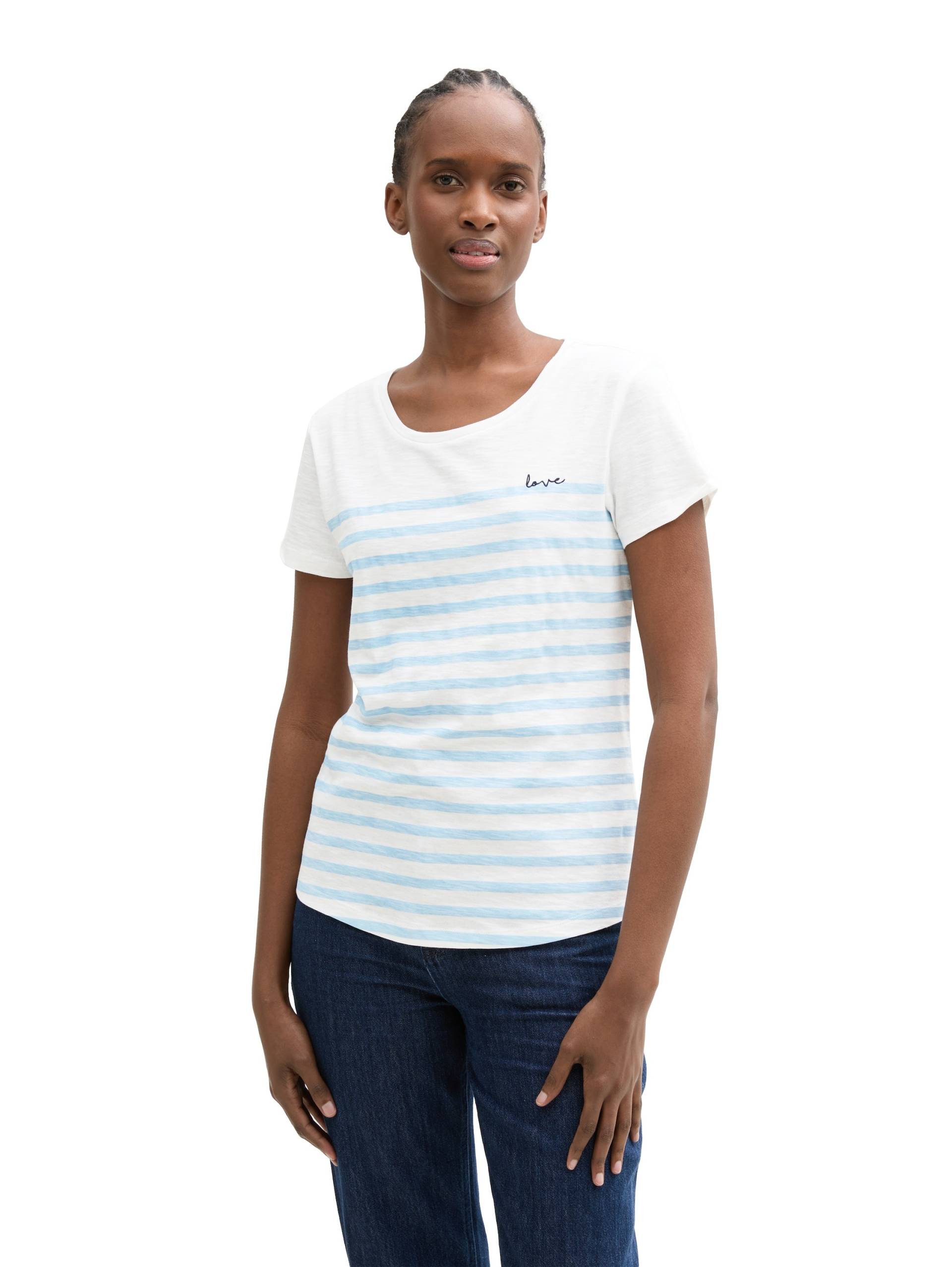 TOM TAILOR Denim T-Shirt, mit Streifen Muster TOM TAILOR Denim T-Shirt, mit Streifen Muster von TOM TAILOR Denim