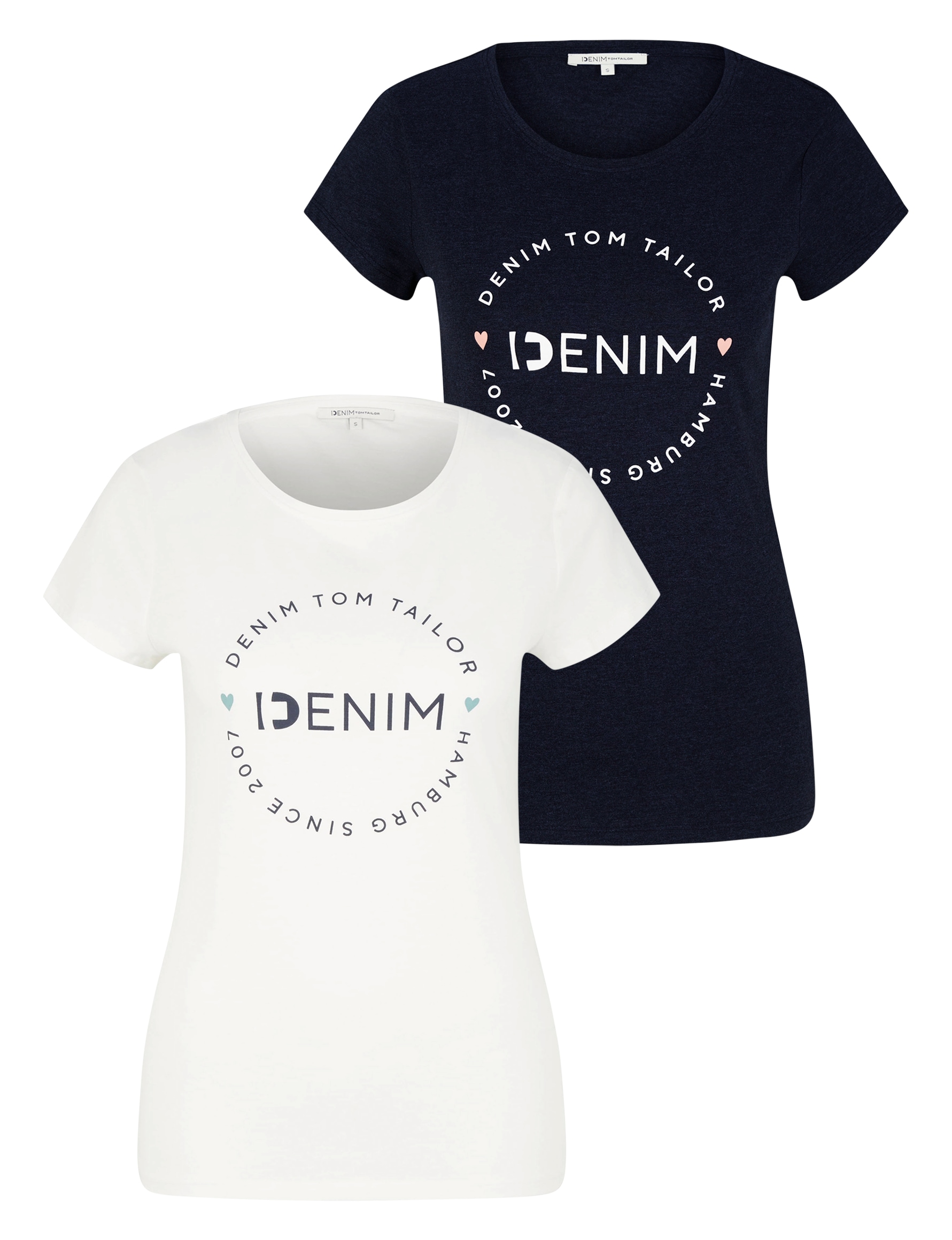 TOM TAILOR Denim T-Shirt, (Packung, 2 tlg., 2-er Pack) TOM TAILOR Denim T-Shirt, (Packung, 2 tlg., 2-er Pack) von TOM TAILOR Denim