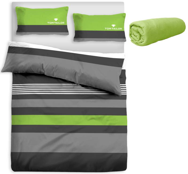 TOM TAILOR HOME Bettwäsche »Carl in Gr. 135x200 oder 155x220 cm«, mit GRATIS-Zugabe: Spannbettlaken, 100% Baumwolle, mit Reissverschluss von TOM TAILOR HOME