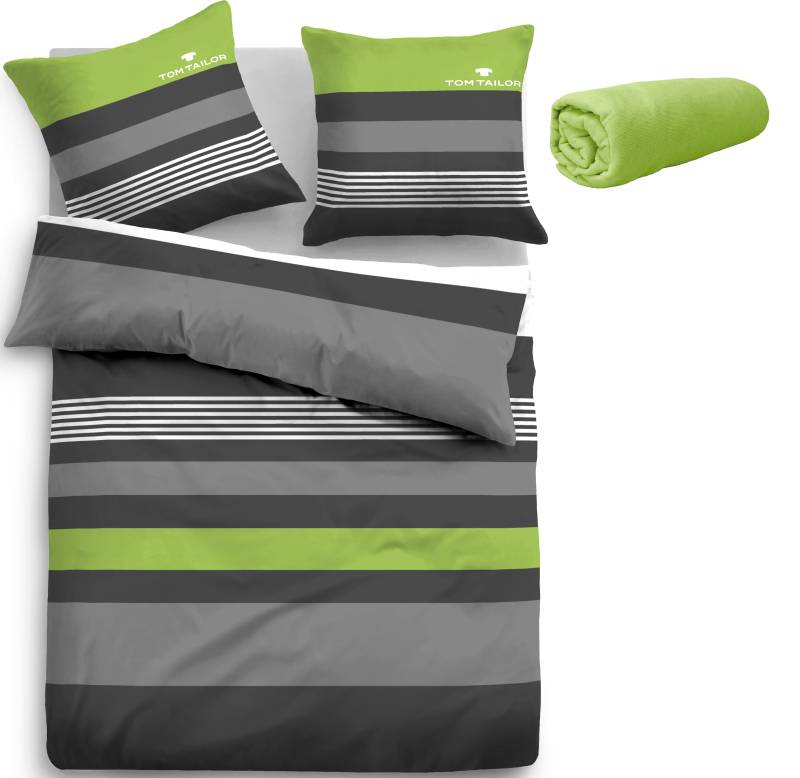 TOM TAILOR HOME Bettwäsche »Carl in Gr. 135x200 oder 155x220 cm«, mit GRATIS-Zugabe: Spannbettlaken, 100% Baumwolle, mit Reissverschluss von TOM TAILOR HOME