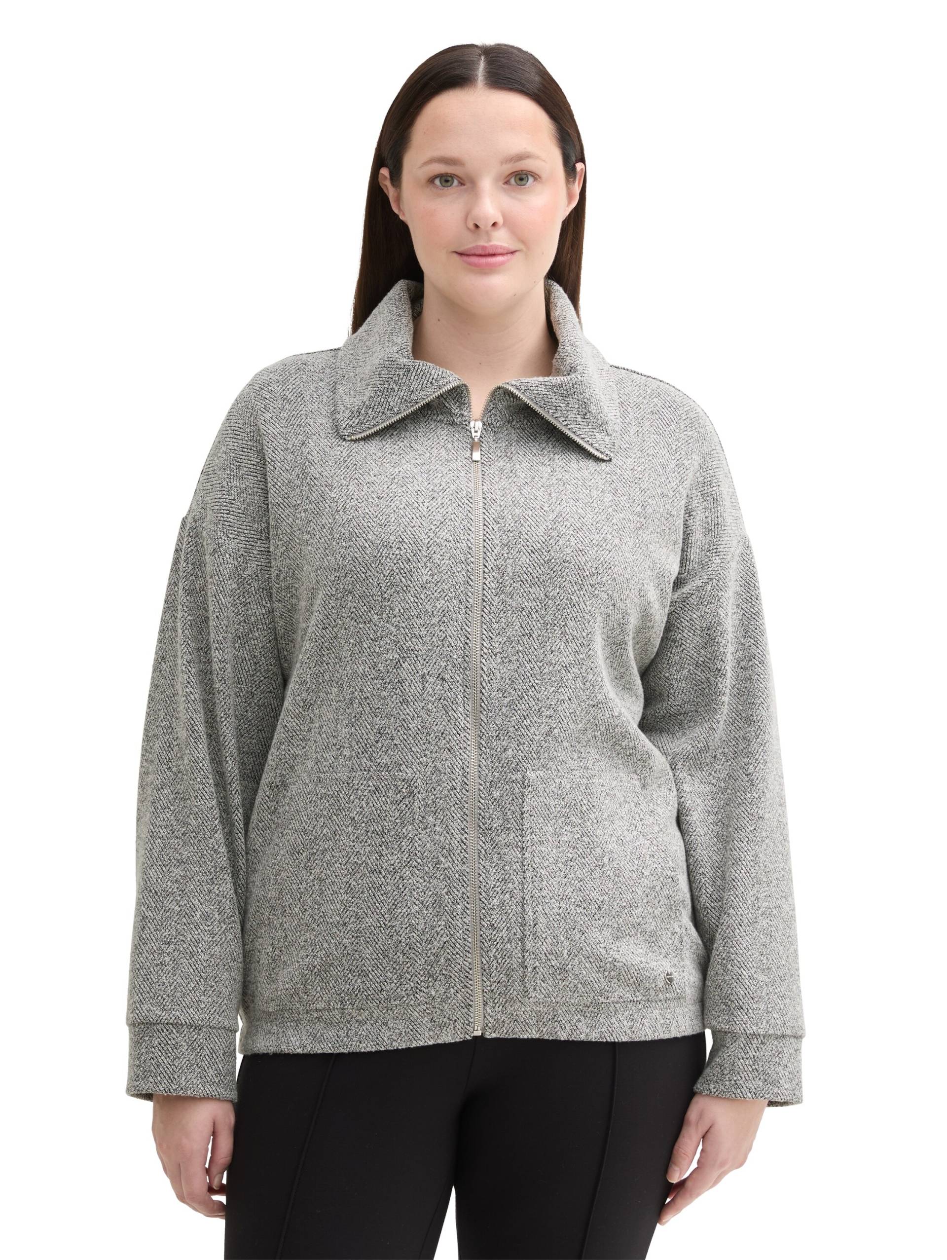 TOM TAILOR PLUS Sweatjacke, mit Fischgrätenmuster TOM TAILOR PLUS Sweatjacke, mit Fischgrätenmuster von TOM TAILOR PLUS