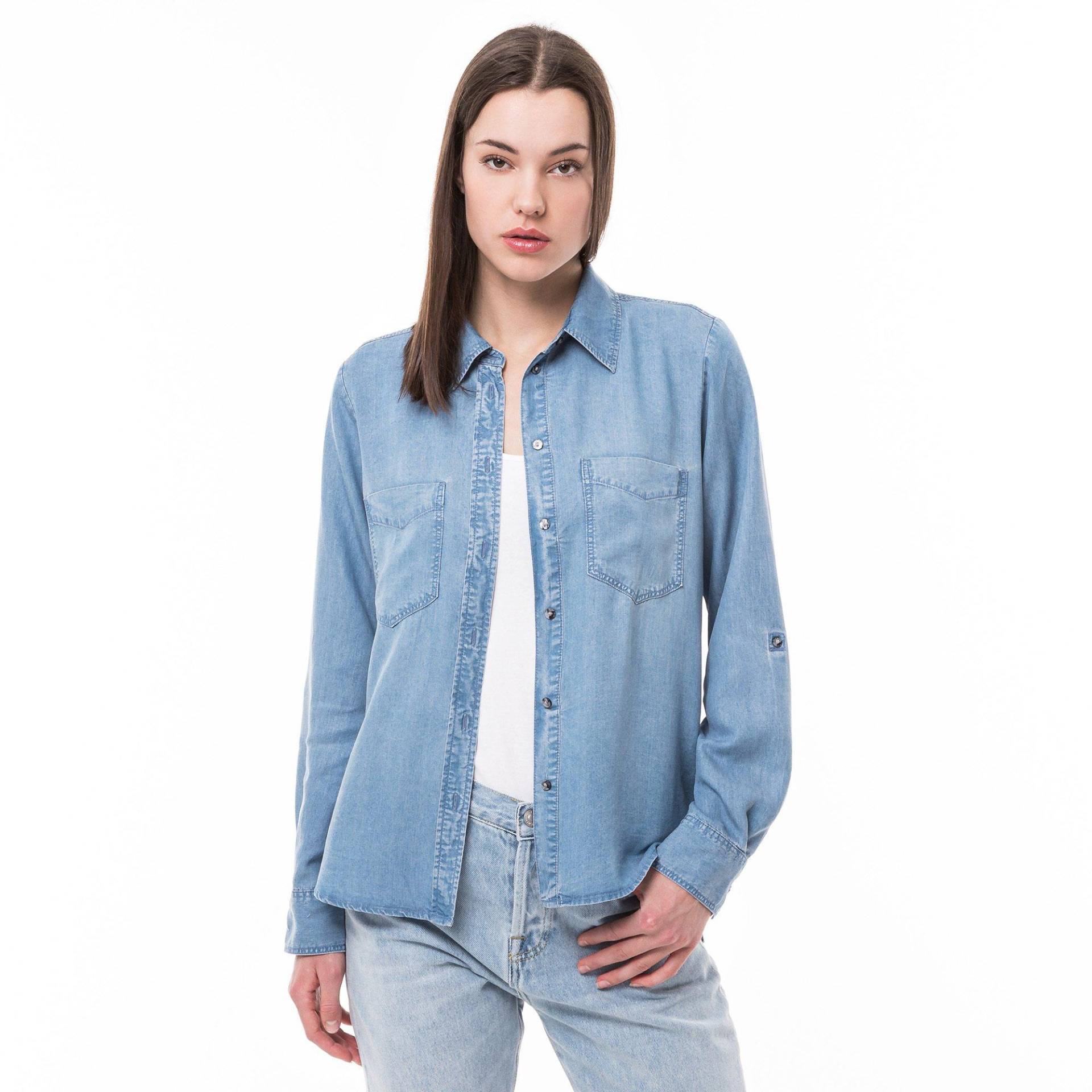 Bluse Damen Blau Denim 38 von TOM TAILOR