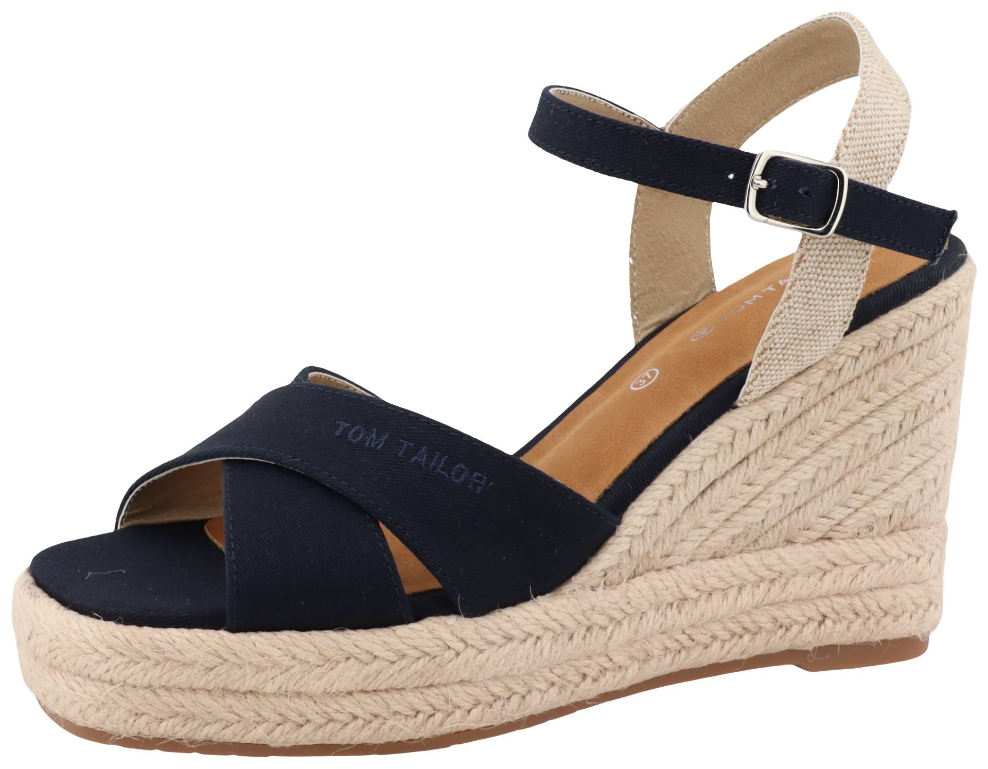 TOM TAILOR High-Heel-Sandalette »Jolanda«, Sommerschuh, Sandale, Keilabsatz, mit verstellbarem Ristriemchen TOM TAILOR High-Heel-Sandalette »Jolanda«, Sommerschuh, Sandale, Keilabsatz, mit verstellbarem Ristriemchen von TOM TAILOR