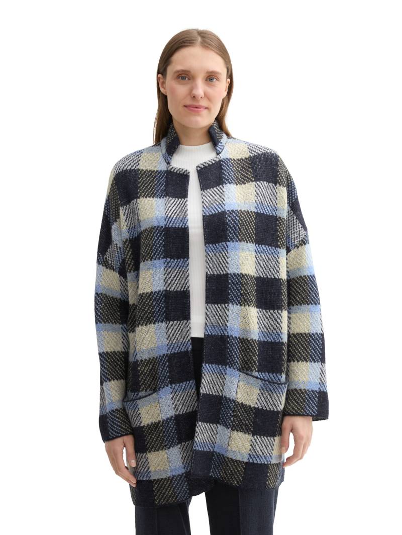 TOM TAILOR Jacquardstrickjacke, im Karo-Design und ohne Verschluss von TOM TAILOR
