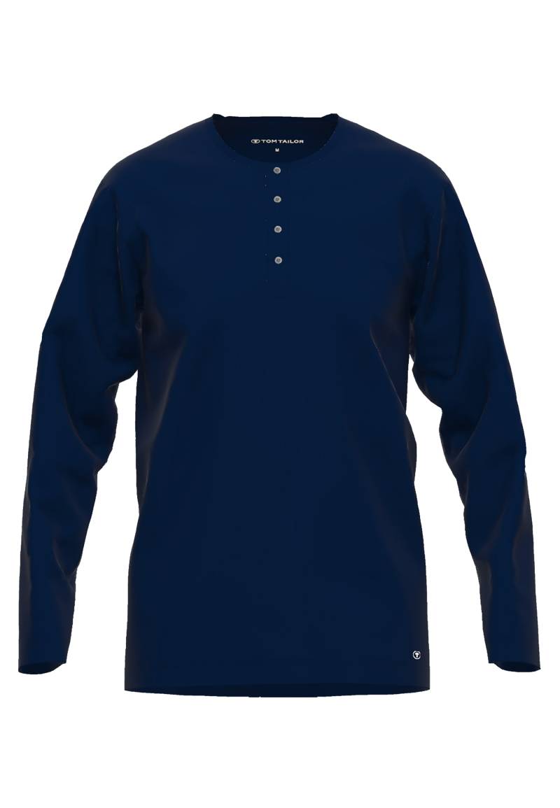 TOM TAILOR Langarmshirt »Cansas«, Knopfleiste vorn, Rundhalsausschnitt von TOM TAILOR