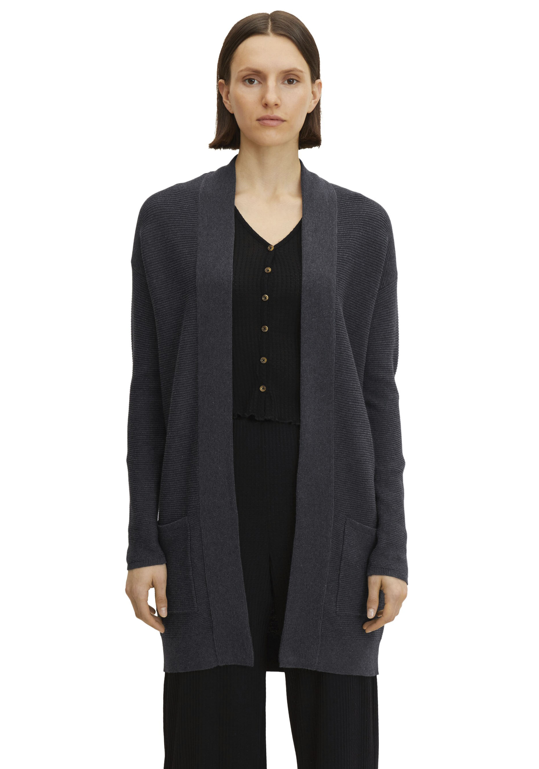 TOM TAILOR Longstrickjacke, aus Rippstrick mit aufgesetzten Taschen TOM TAILOR Longstrickjacke, aus Rippstrick mit aufgesetzten Taschen von TOM TAILOR
