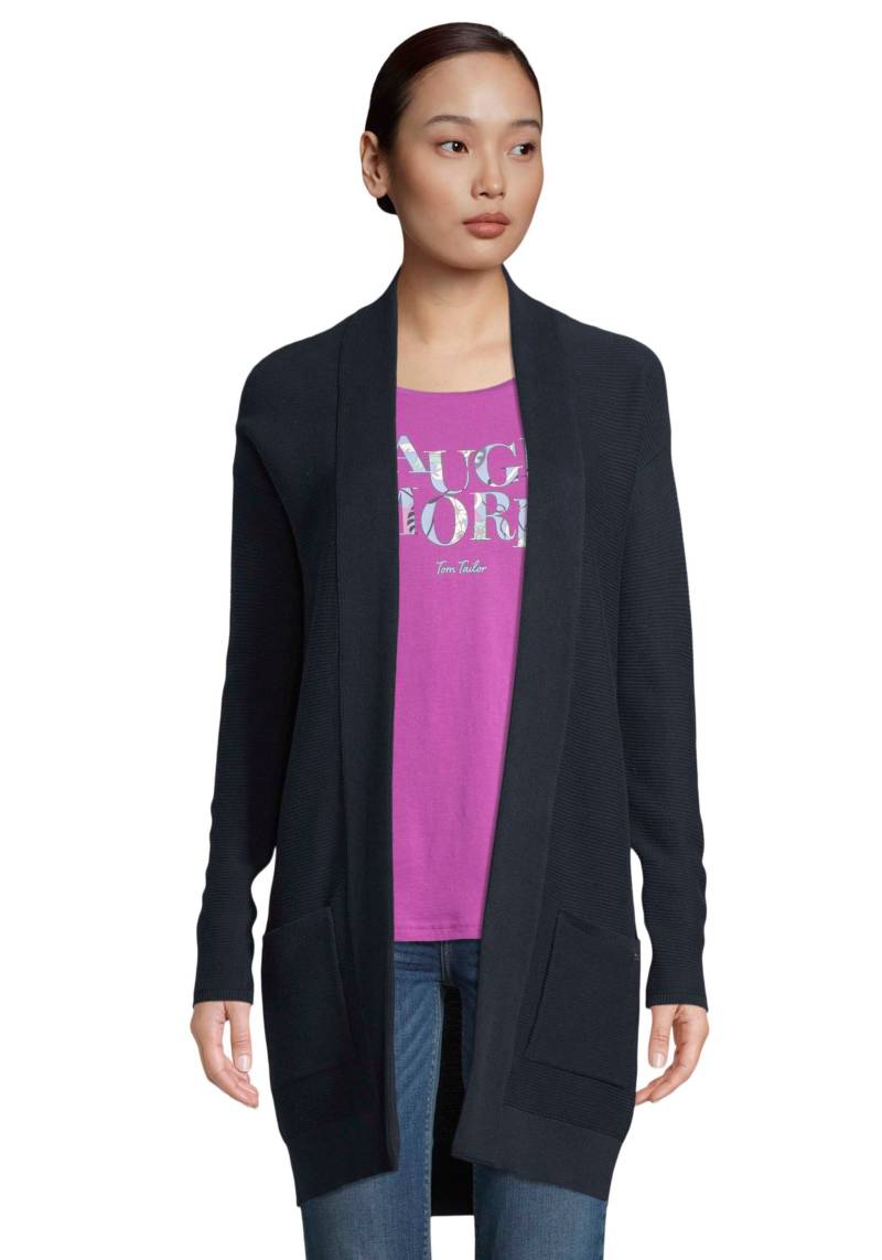 TOM TAILOR Longstrickjacke, aus Rippstrick mit aufgesetzten Taschen von TOM TAILOR
