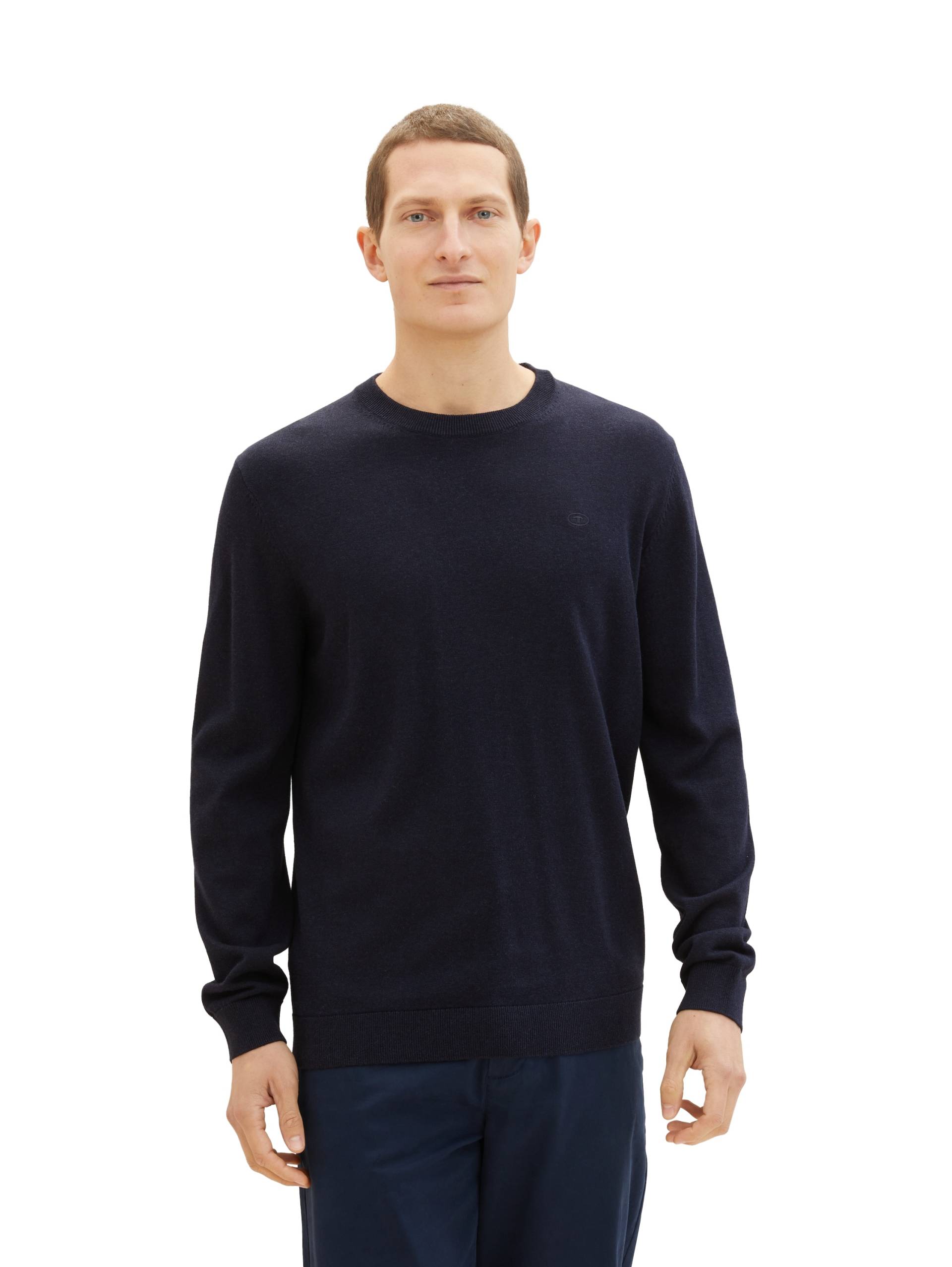 TOM TAILOR Rundhalspullover, mit Logostickerei TOM TAILOR Rundhalspullover, mit Logostickerei von TOM TAILOR