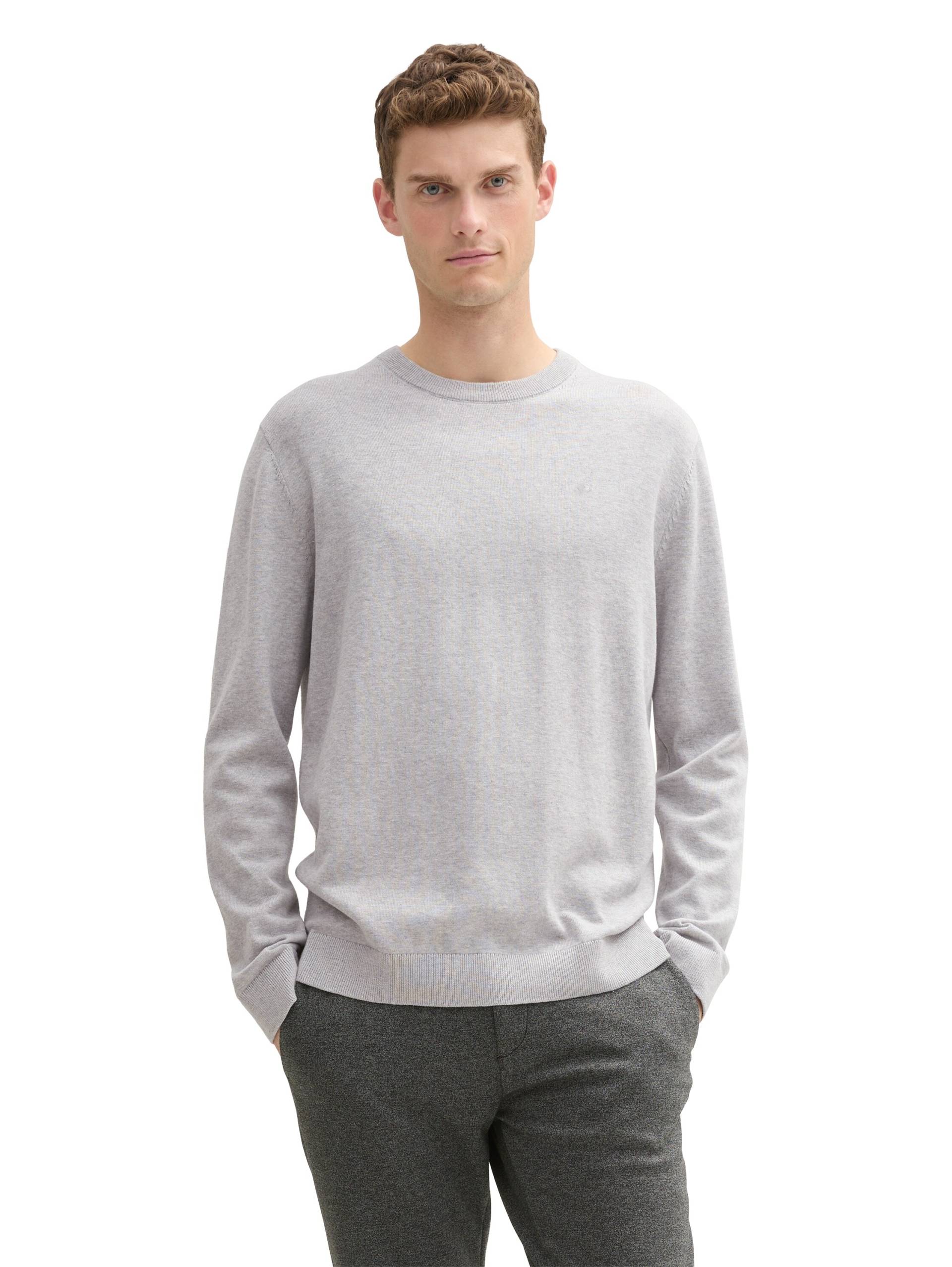 TOM TAILOR Rundhalspullover, mit Logostickerei TOM TAILOR Rundhalspullover, mit Logostickerei von TOM TAILOR