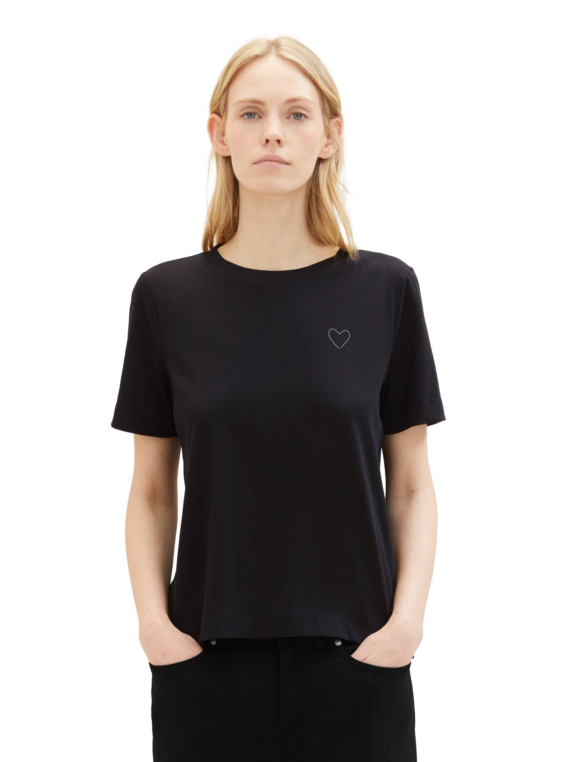 TOM TAILOR Rundhalsshirt, mit Herzmotiv als Frontprint TOM TAILOR Rundhalsshirt, mit Herzmotiv als Frontprint von TOM TAILOR