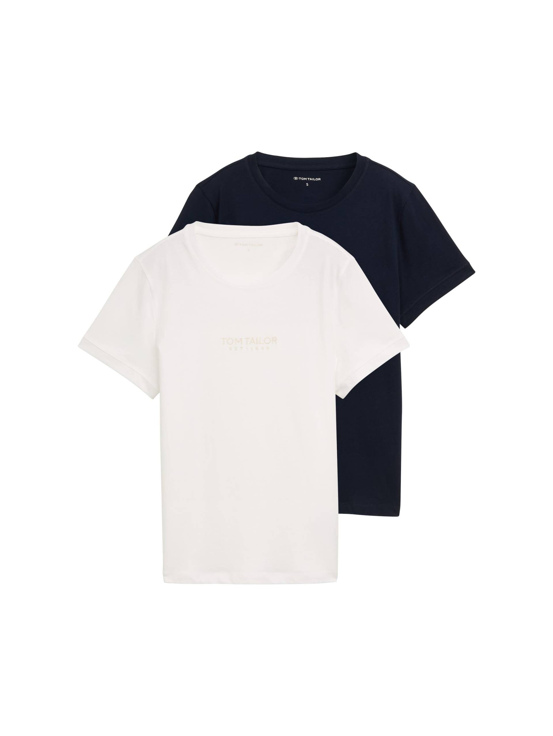 TOM TAILOR T-Shirt, (Packung, 2 tlg.), mit Logo Schriftzug von TOM TAILOR