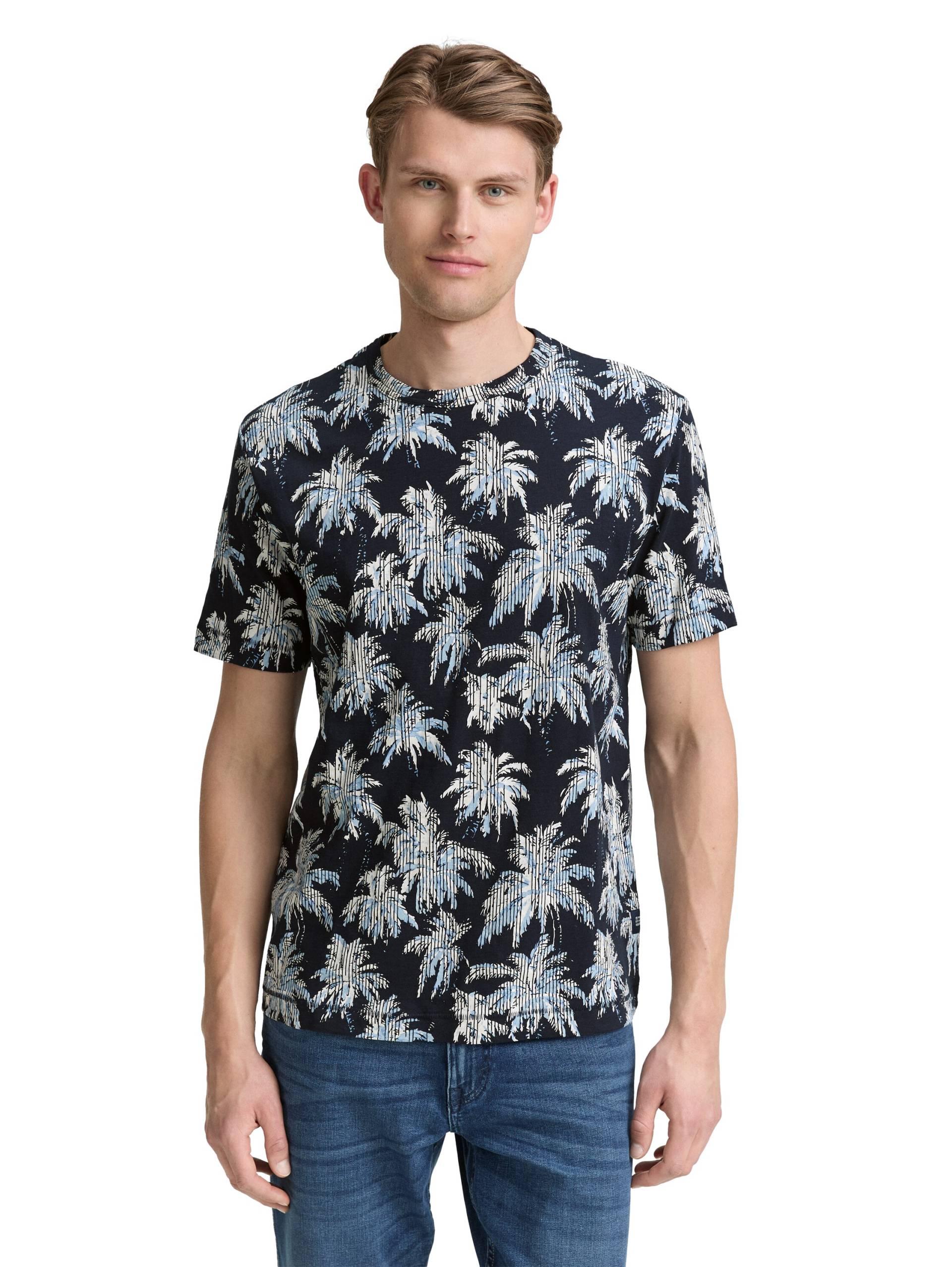 TOM TAILOR T-Shirt, mit All-Over Palmen Print von TOM TAILOR
