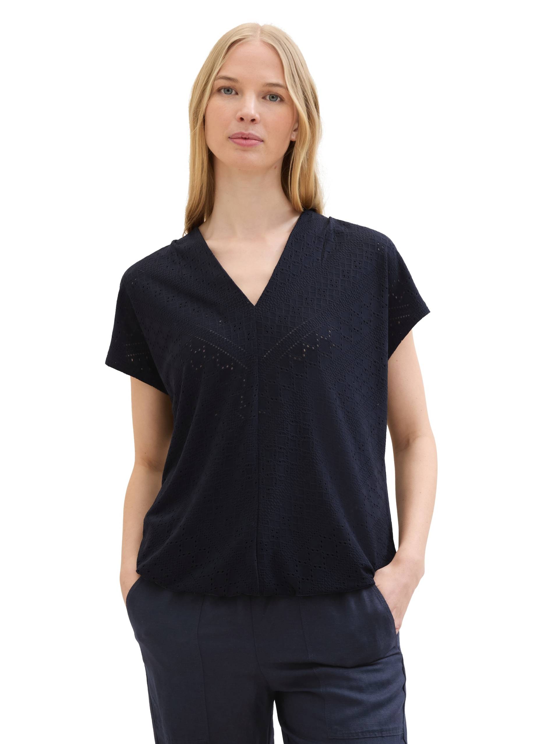 TOM TAILOR T-Shirt, mit Jacquard-Muster TOM TAILOR T-Shirt, mit Jacquard-Muster von TOM TAILOR
