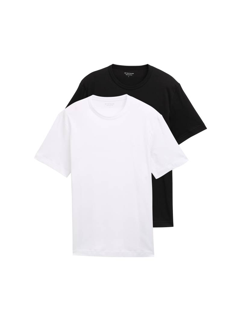 TOM TAILOR T-Shirt, (Packung, 2 tlg.), mit Ton-in-Ton Logo von TOM TAILOR