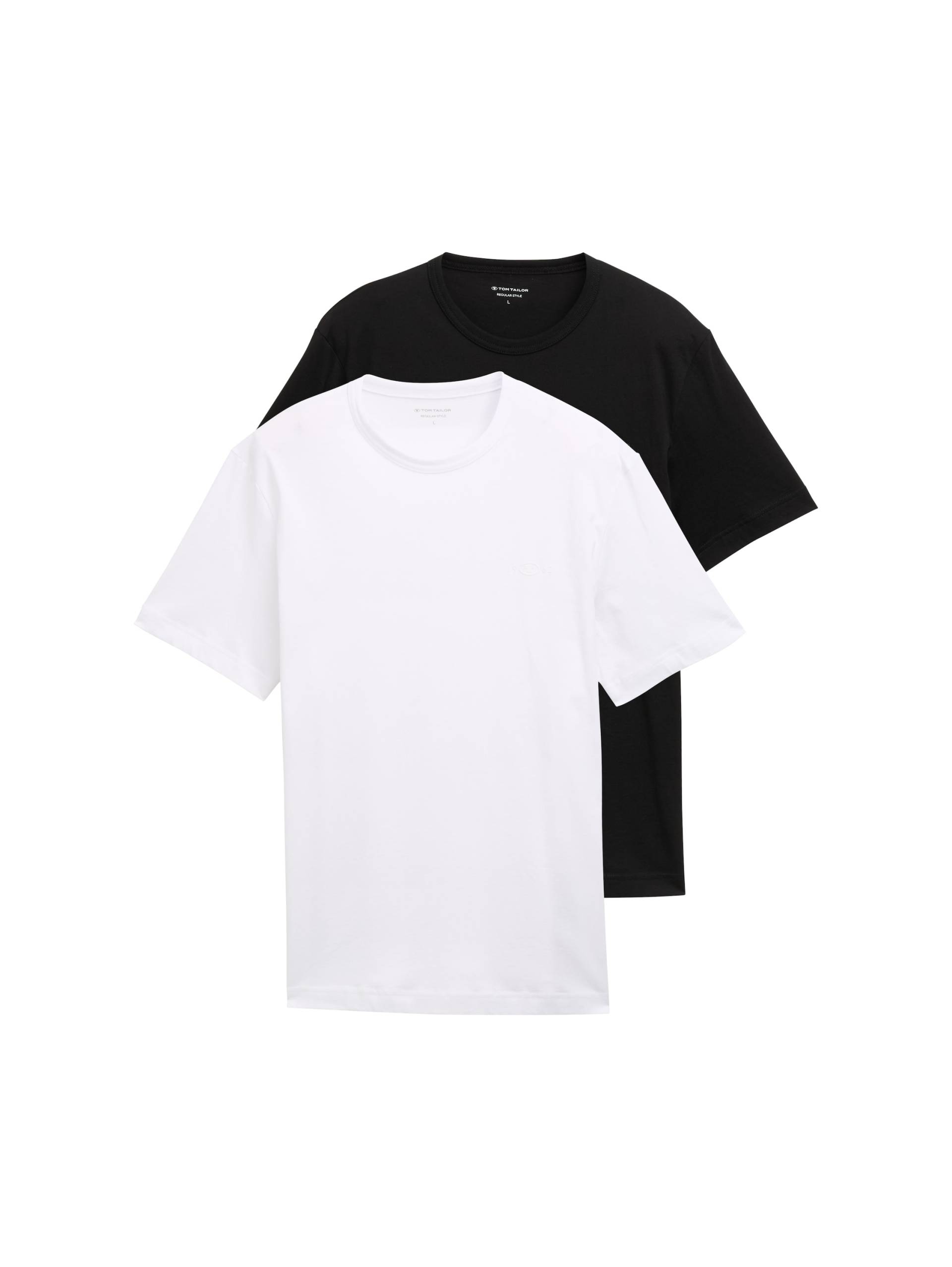 TOM TAILOR T-Shirt, (Packung, 2 tlg.), mit Ton-in-Ton Logo von TOM TAILOR