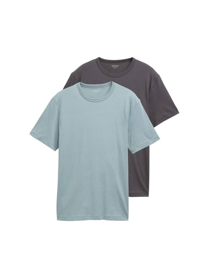 TOM TAILOR T-Shirt, (Packung, 2 tlg.), mit Ton-in-Ton Logo von TOM TAILOR