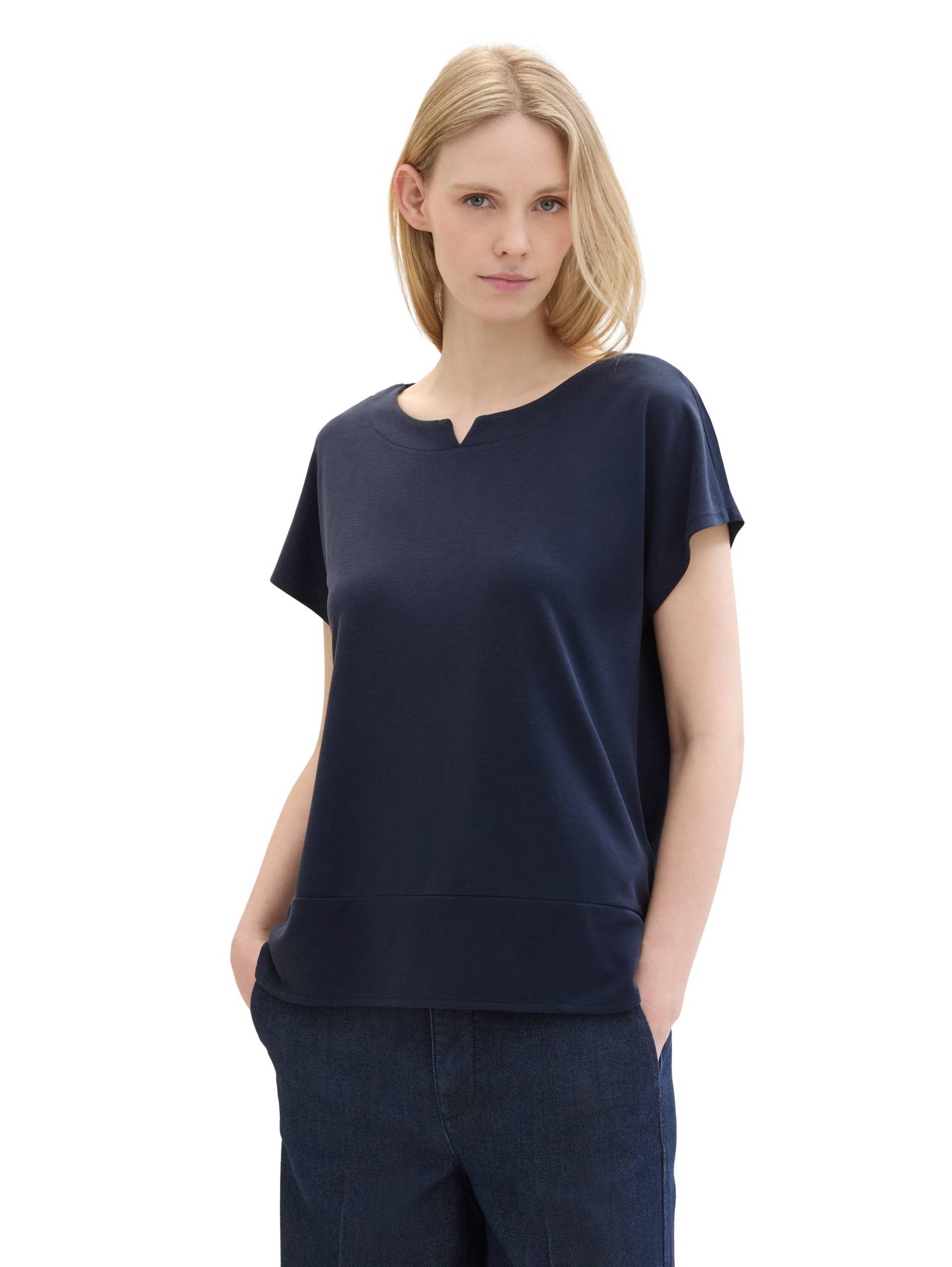 TOM TAILOR T-Shirt, mit geschlitztem Rundhalsaussschnitt TOM TAILOR T-Shirt, mit geschlitztem Rundhalsaussschnitt von TOM TAILOR