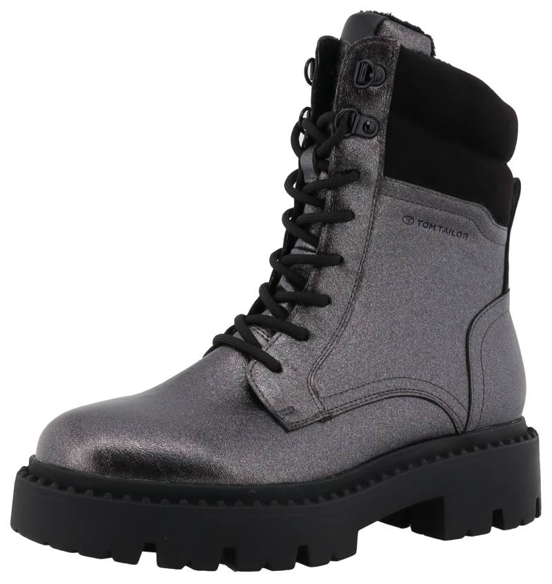 TOM TAILOR Winterboots, Blockabstz, Schnürboots, Winterstiefelette mit Reissverschluss von TOM TAILOR