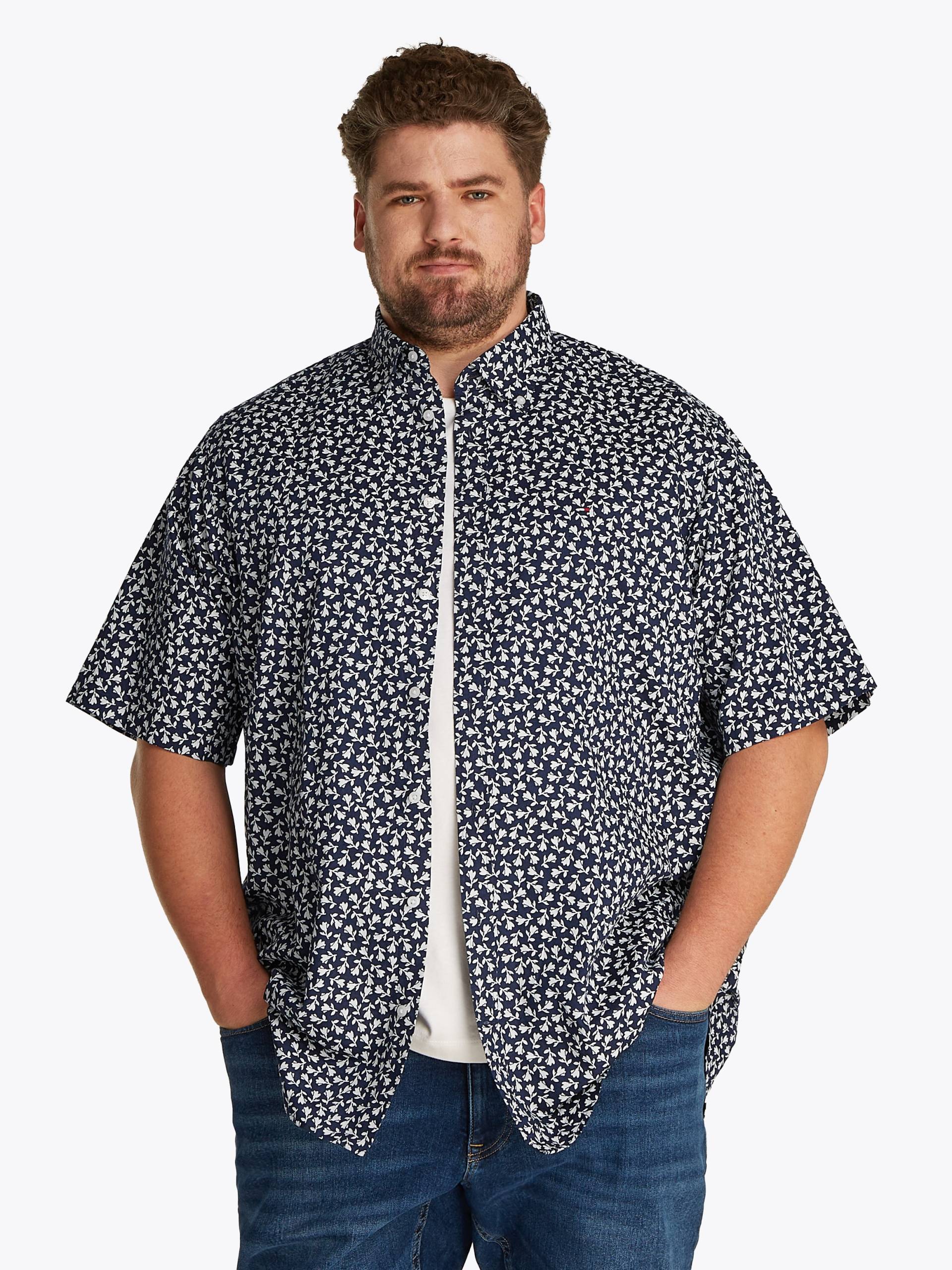 Tommy Hilfiger Big & Tall Kurzarmhemd »BT-LINEN BLEND MPRINT«, mit Allover-Print, Grosse Grössen von TOMMY HILFIGER Big & Tall