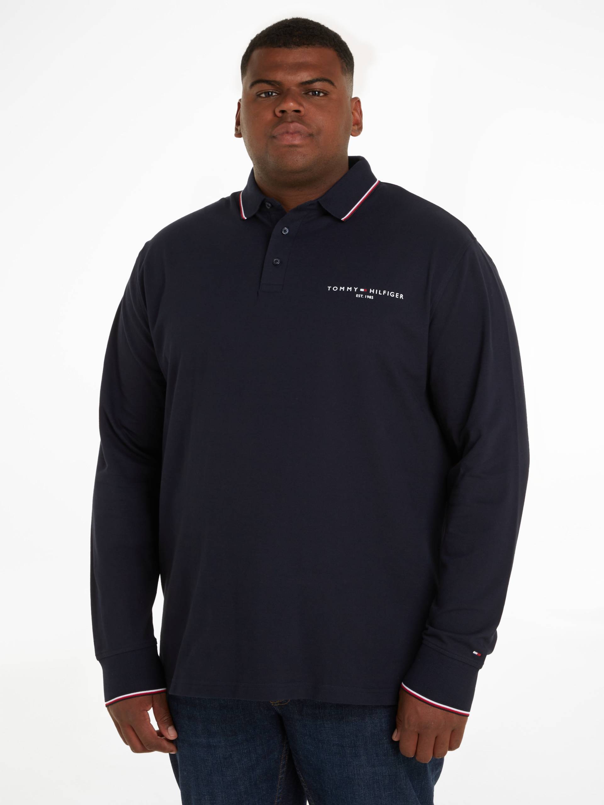 Tommy Hilfiger Big & Tall Langarm-Poloshirt »BT-TIPPED PLACE L/S SLIM POLO-B«