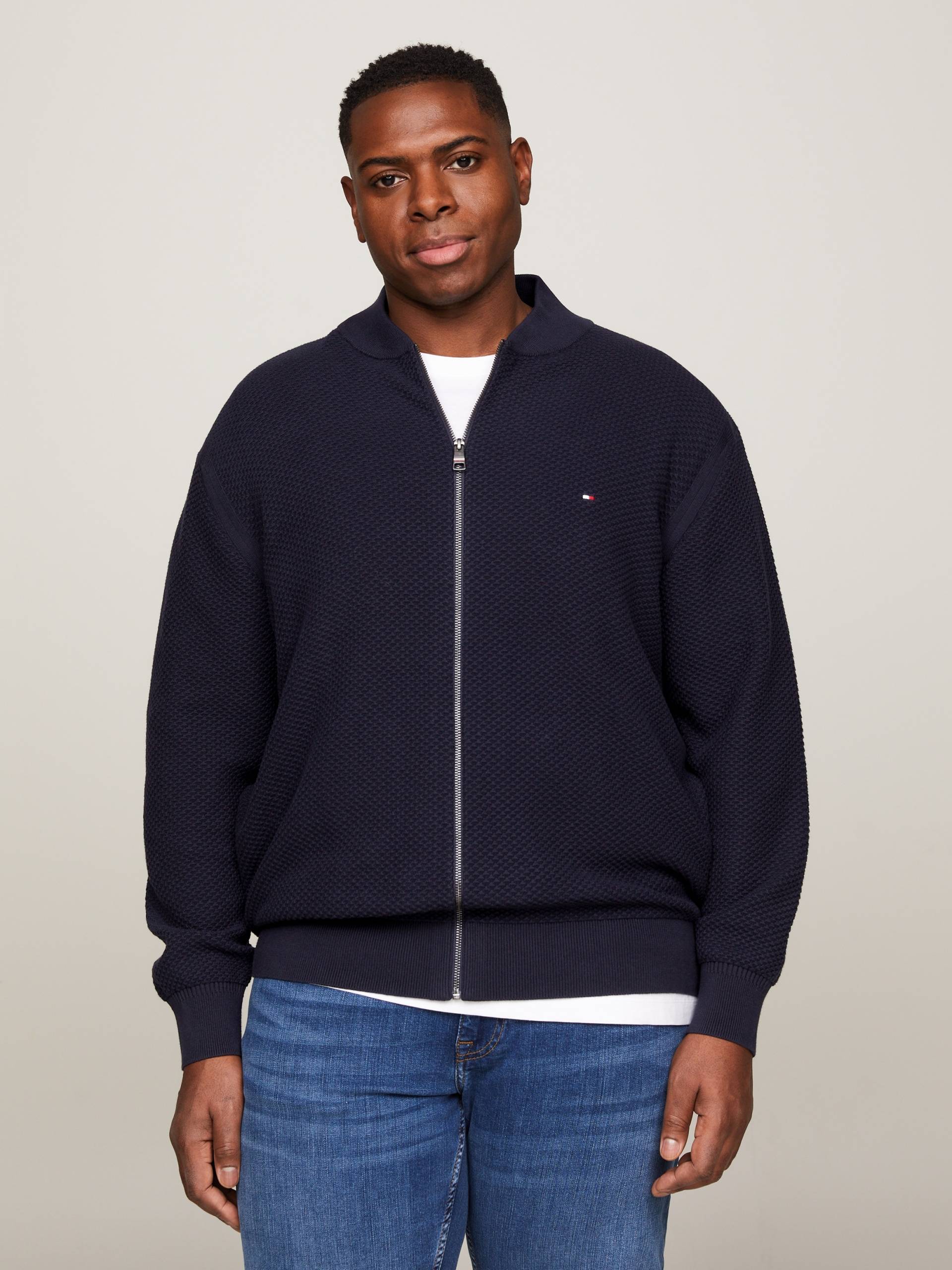 Tommy Hilfiger Big & Tall Strickjacke »BT-OVAL STRUCTURE BASEBALL-B« von TOMMY HILFIGER Big & Tall