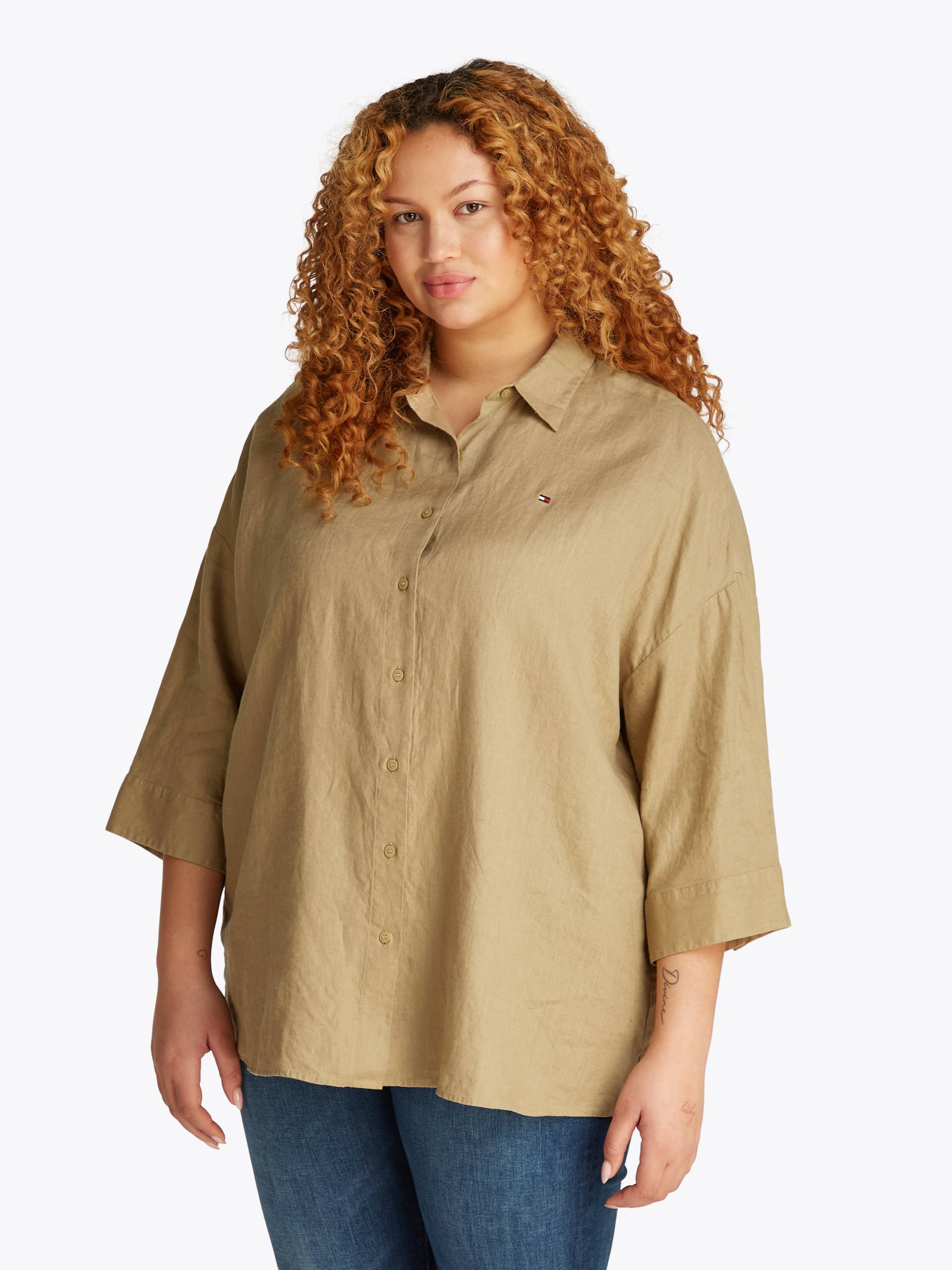 Tommy Hilfiger Curve Hemdbluse »CRV ESS LINEN EASY SHIRT«, in Grossen Grössen, Leinenqualität Tommy Hilfiger Curve Hemdbluse »CRV ESS LINEN EASY SHIRT«, in Grossen Grössen, Leinenqualität von TOMMY HILFIGER Curve