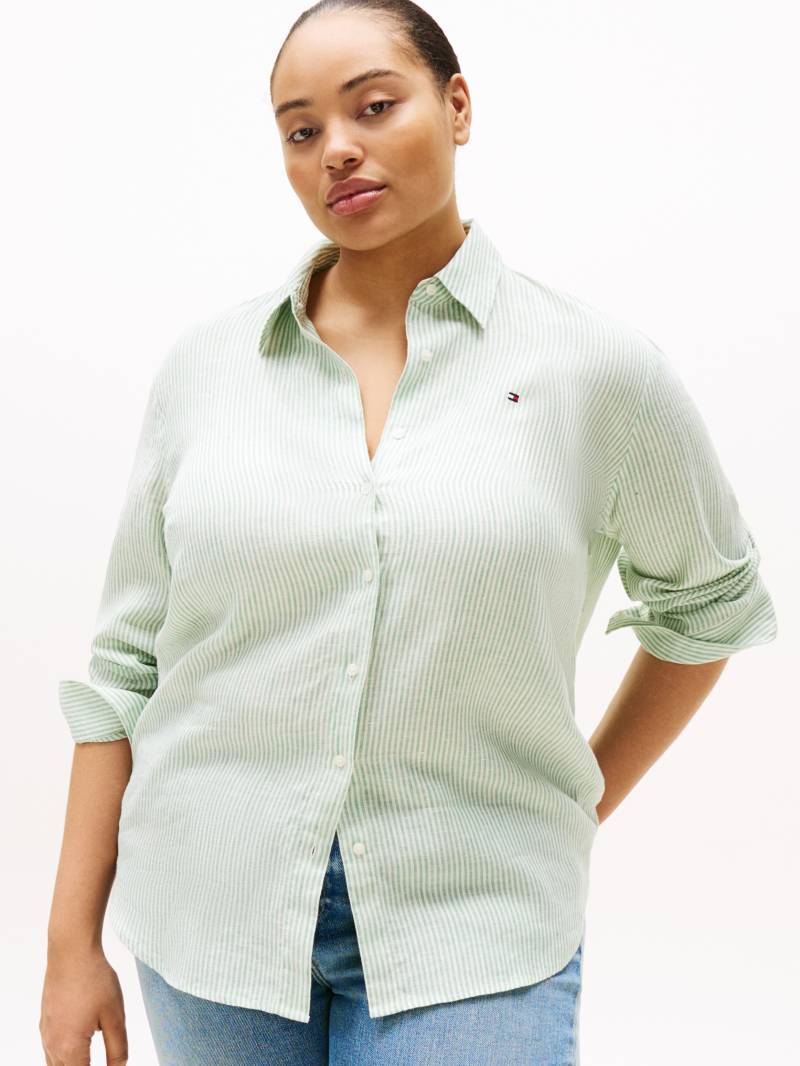 Tommy Hilfiger Curve Hemdbluse »CRV ESS LINEN RELAXED SHIRT«, in Grossen Grössen, Leinenqualität von TOMMY HILFIGER Curve